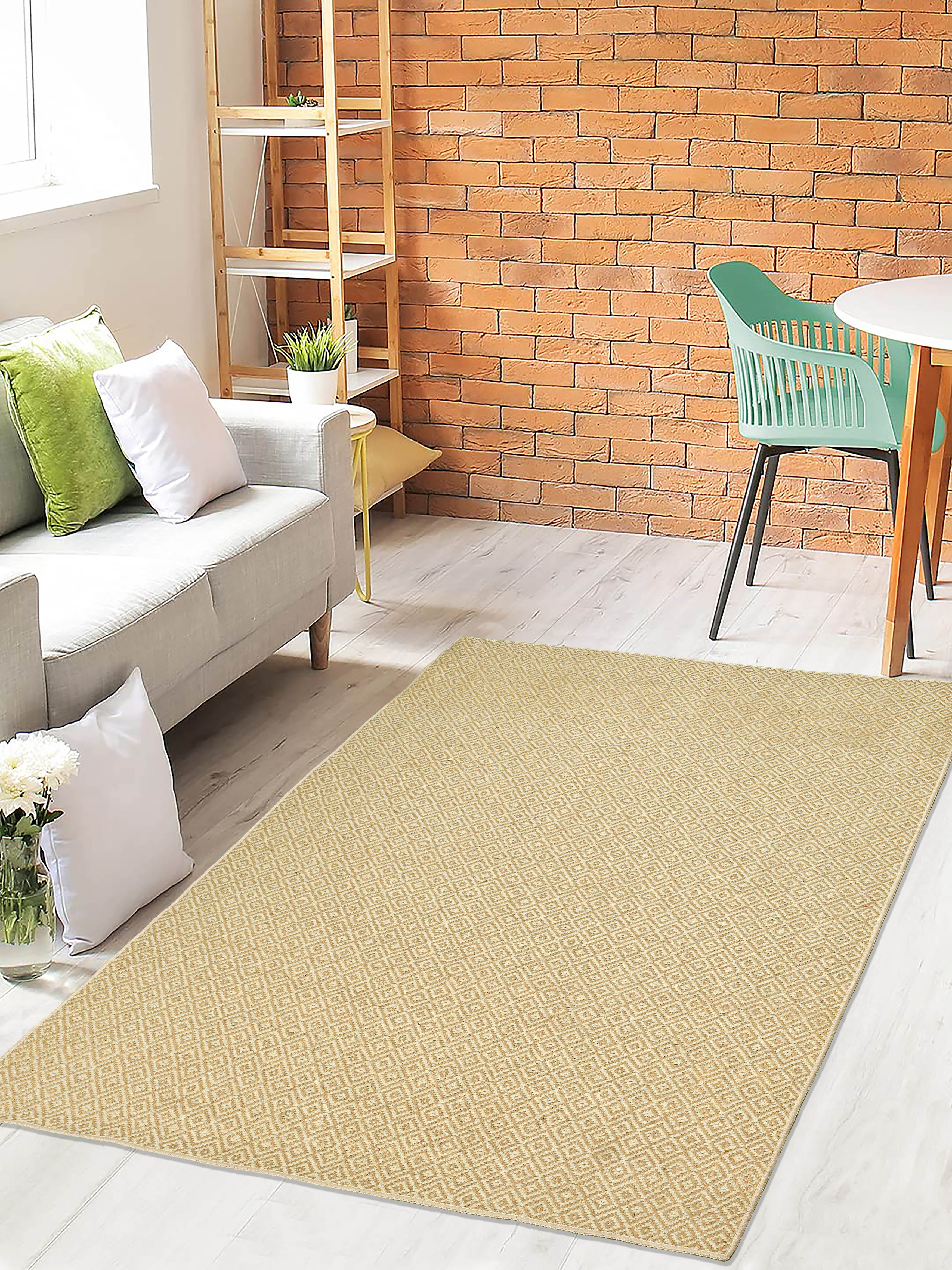 Mini Diamond Jute Cotton Woven Antiskid Carpet | Handcrafted Texture & Natural Tone - Image 21