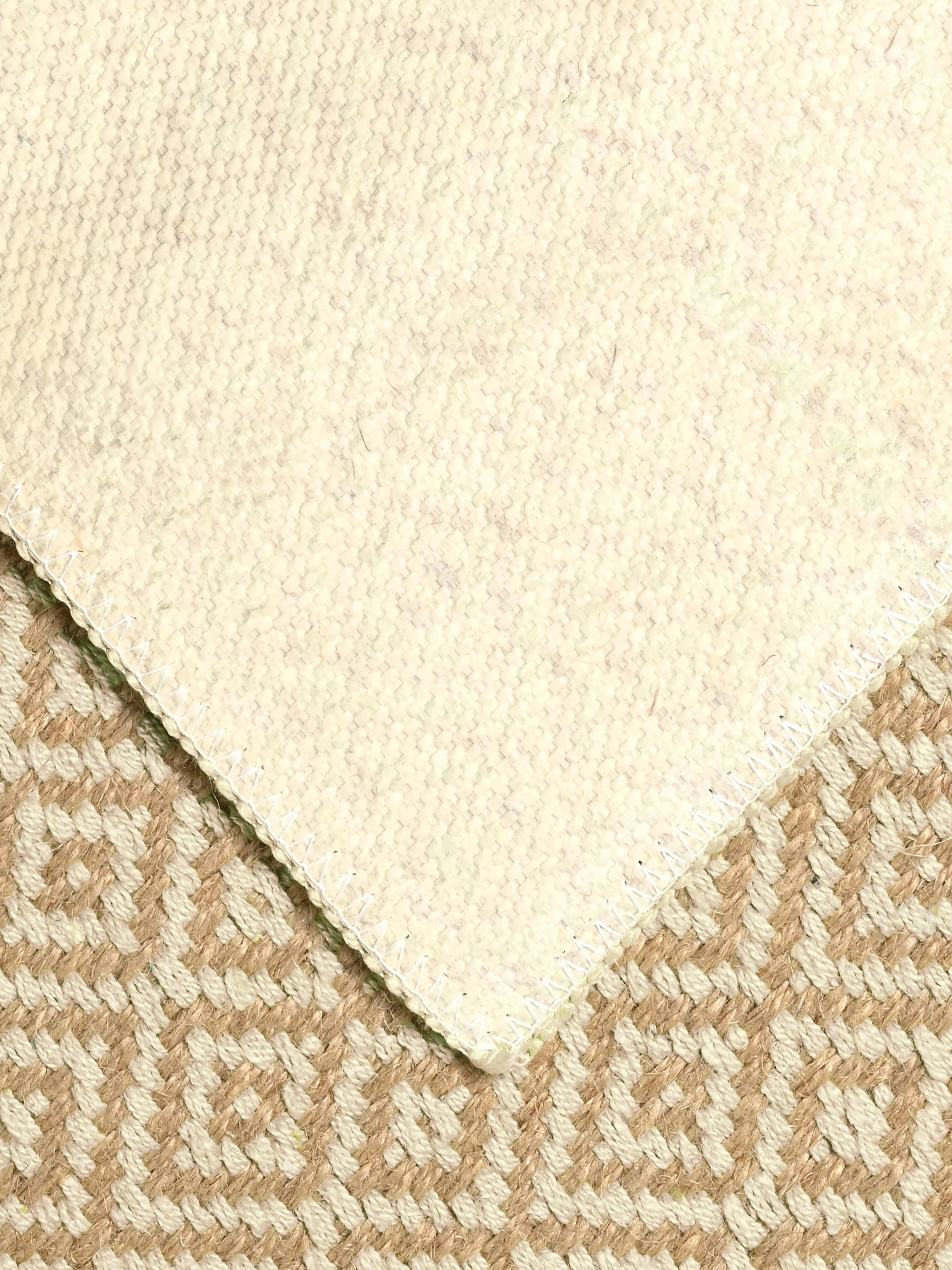 Mini Diamond Jute Cotton Woven Antiskid Carpet | Handcrafted Texture & Natural Tone - Image 12