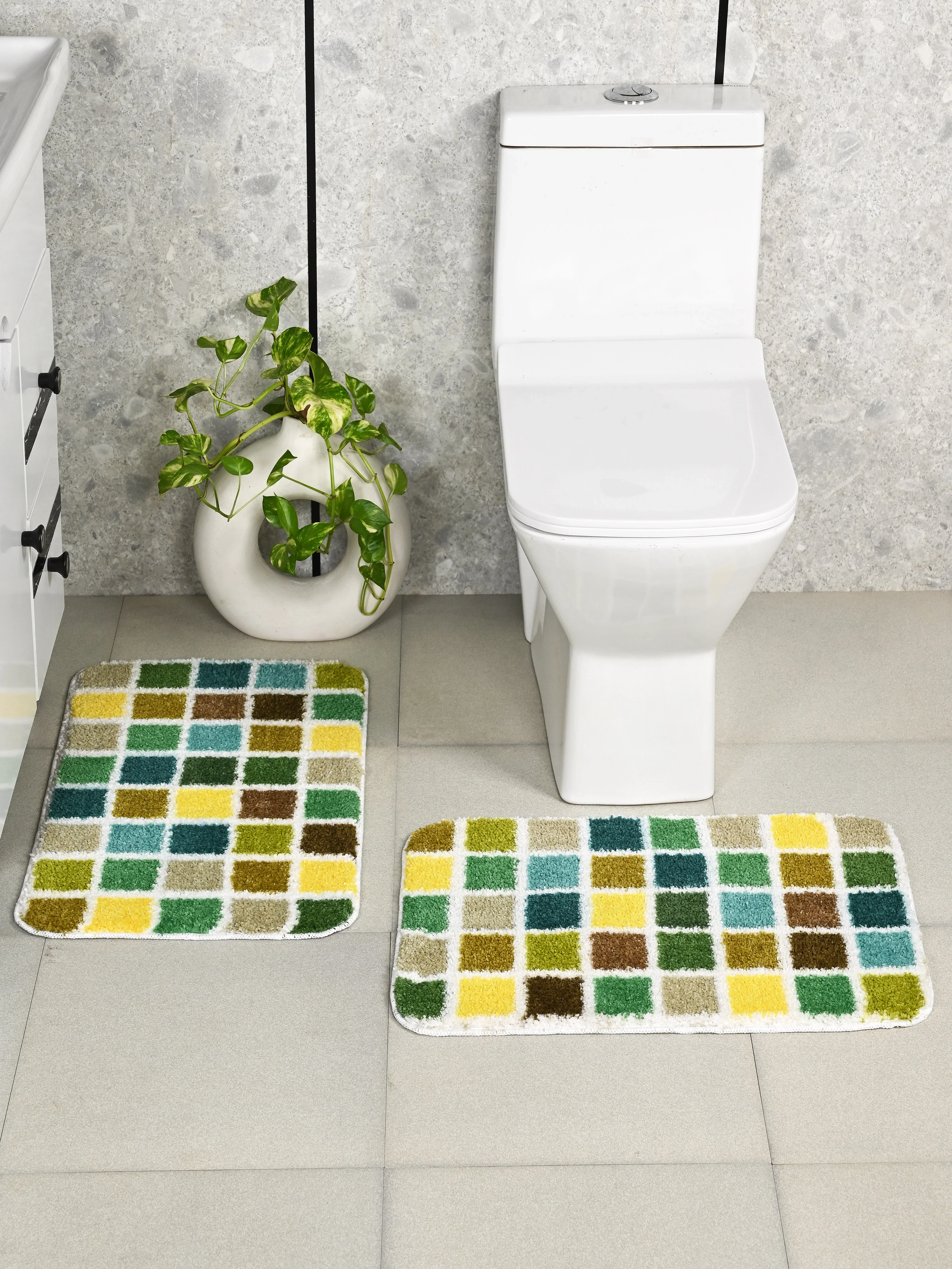 Mosaic Soft Anti-Slip Bathmat Set | Colorful Design & Firm Grip Backing - Image 3