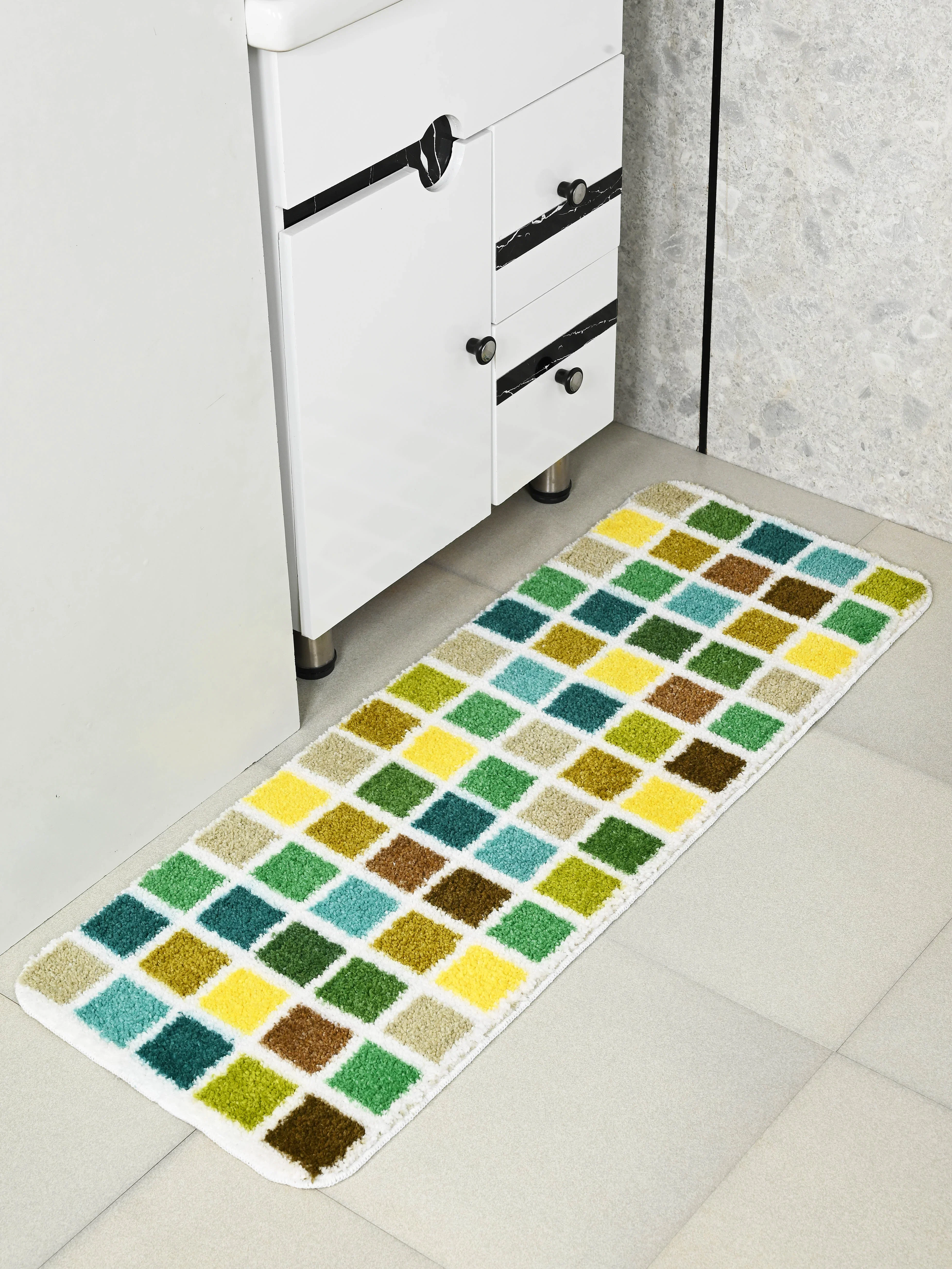 Mosaic Soft Anti-Slip Bath Runner | Artistic Look with Soft Touch Comfort - Image 5
