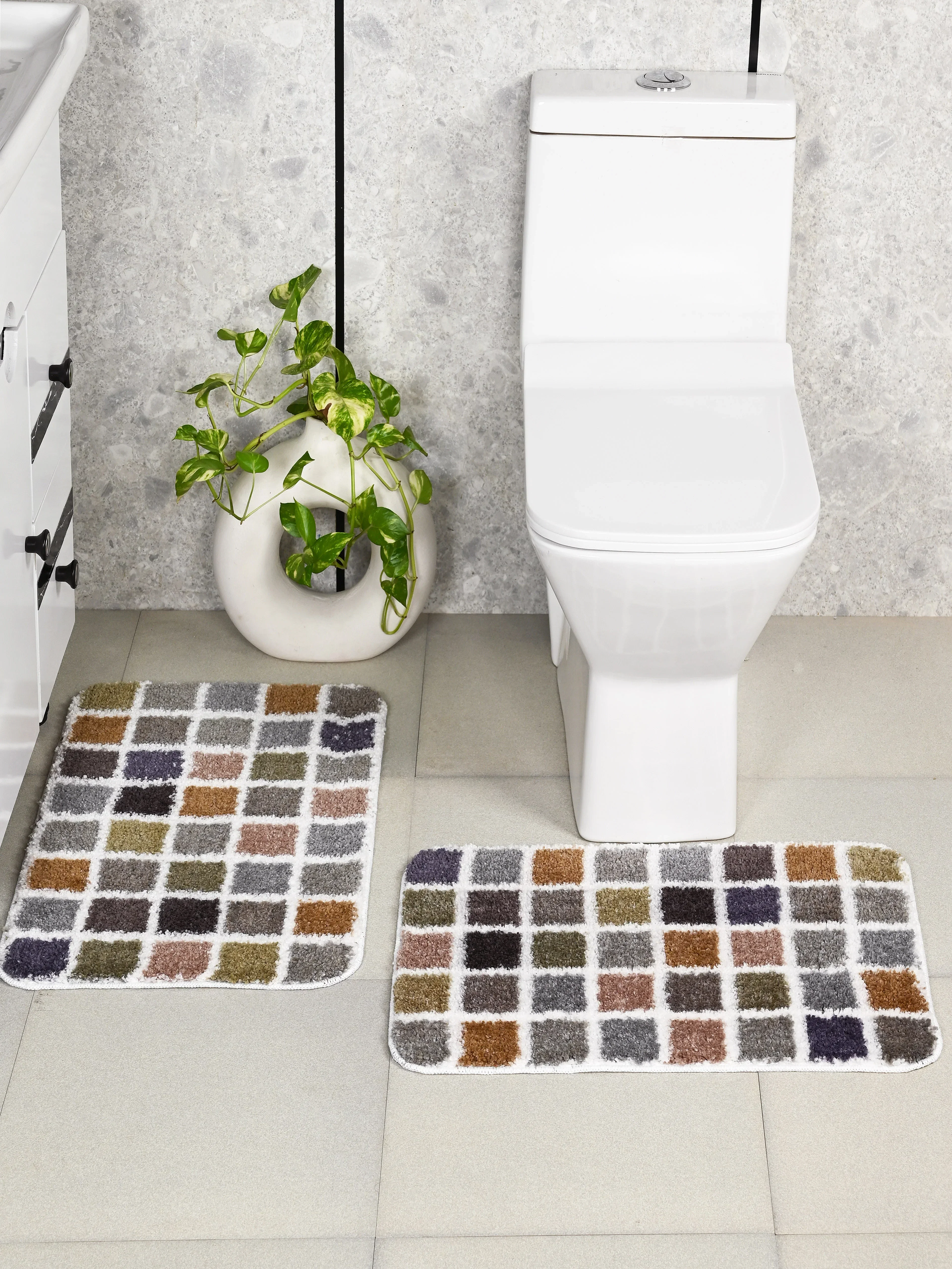 Mosaic Soft Anti-Slip Bathmat Set | Colorful Design & Firm Grip Backing - Image 10