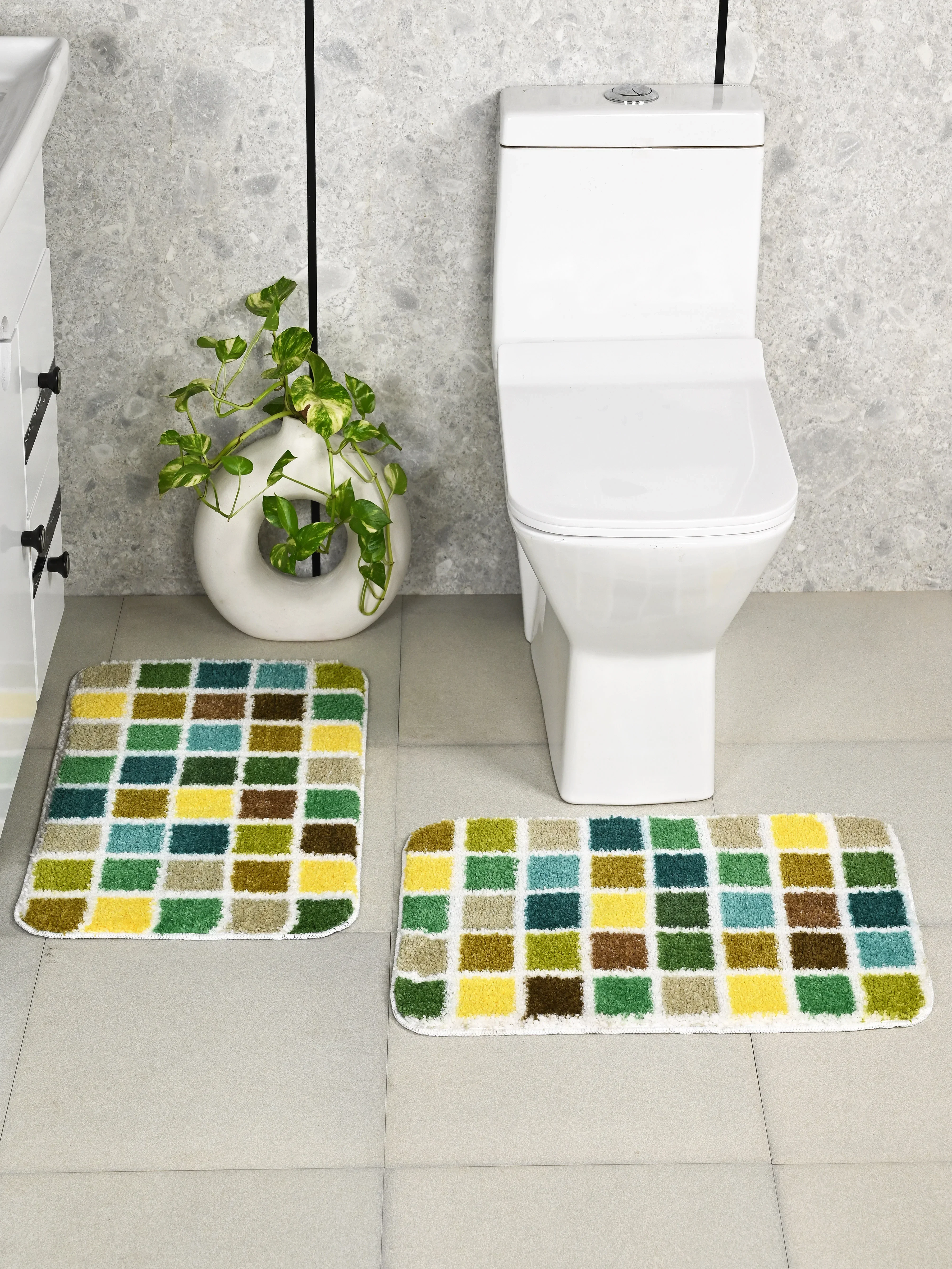 Mosaic Soft Anti-Slip Bathmat Set | Colorful Design & Firm Grip Backing - Image 3