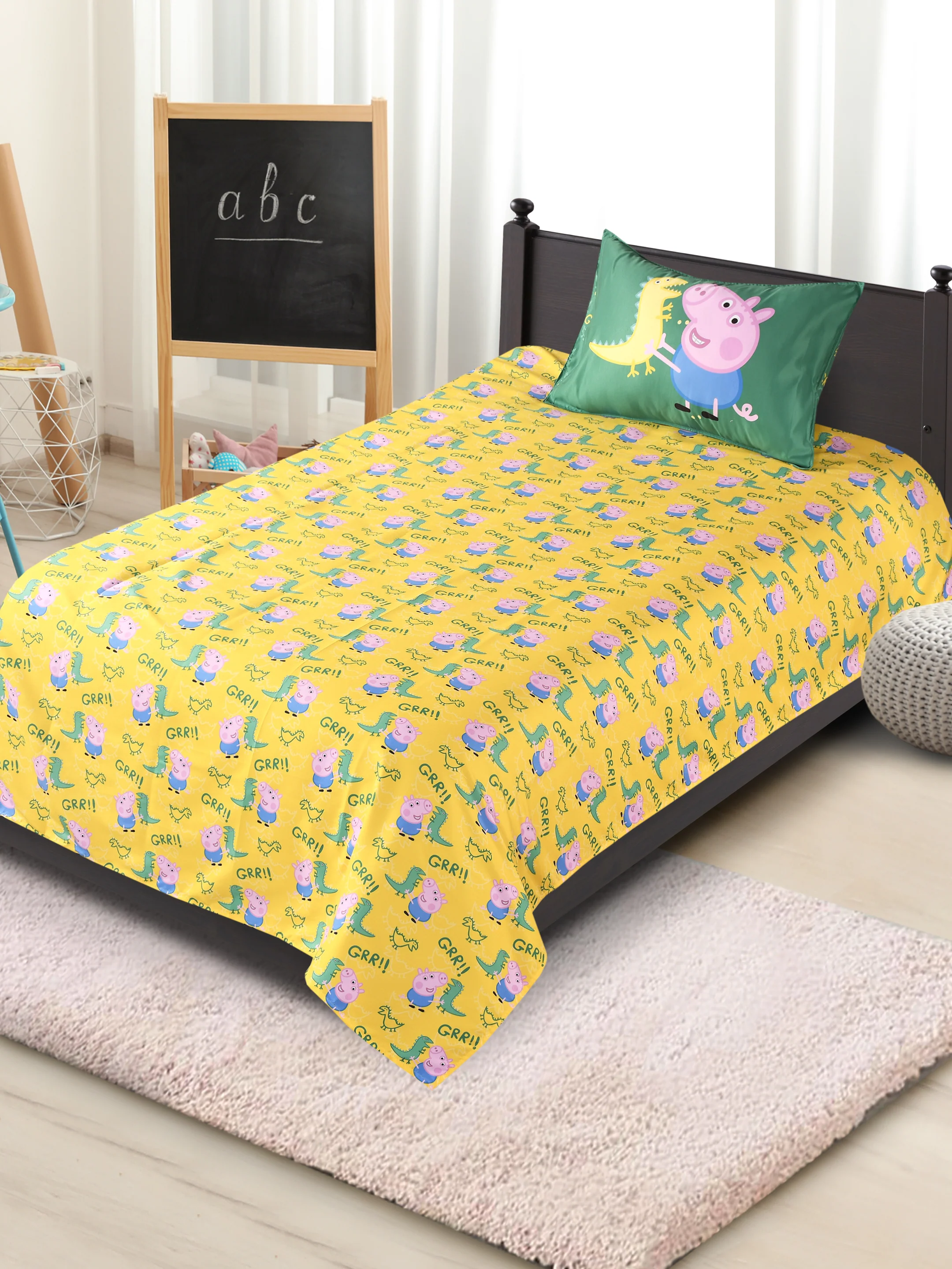 Peppa Pig Single Size Bedsheet | Cotton with 1 Pillow Cover (60x90 cm, 17x27") - Image 8