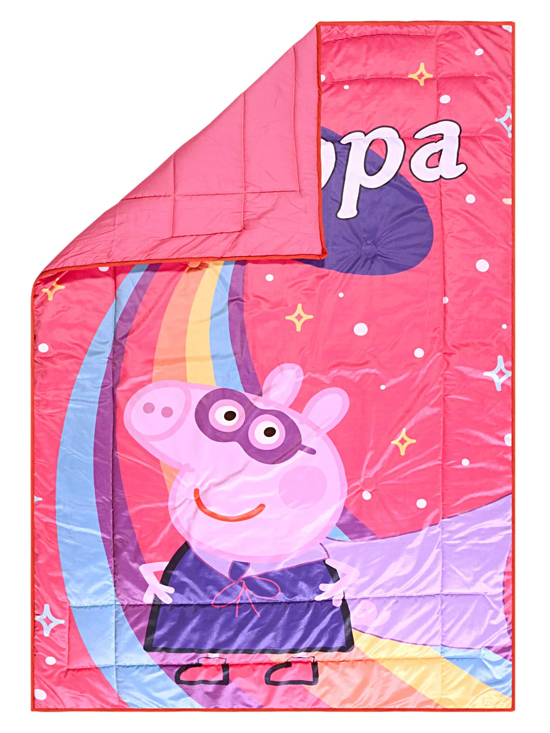 Peppa Pig Velvet Quilt with 2 Cushions- Pink, 135X210 Cms - Image 2