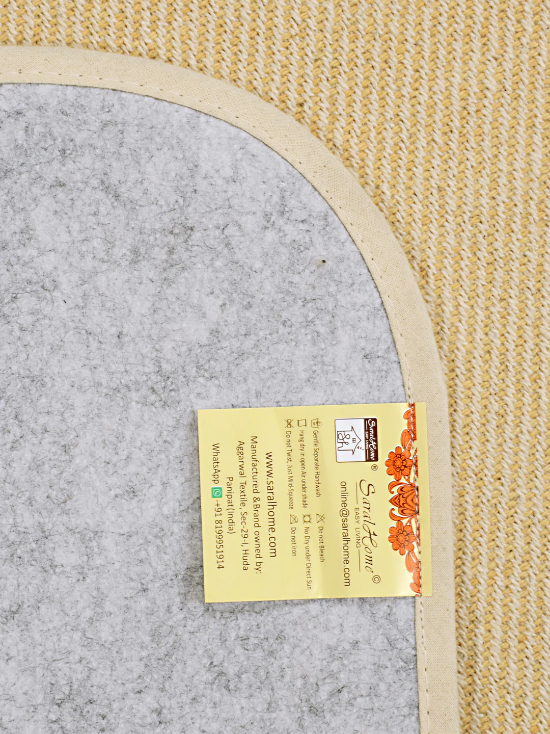 Plain Solid Cotton Anti-Slip Yoga Mat | Polyester Backing | Cushion Comfort - Image 9