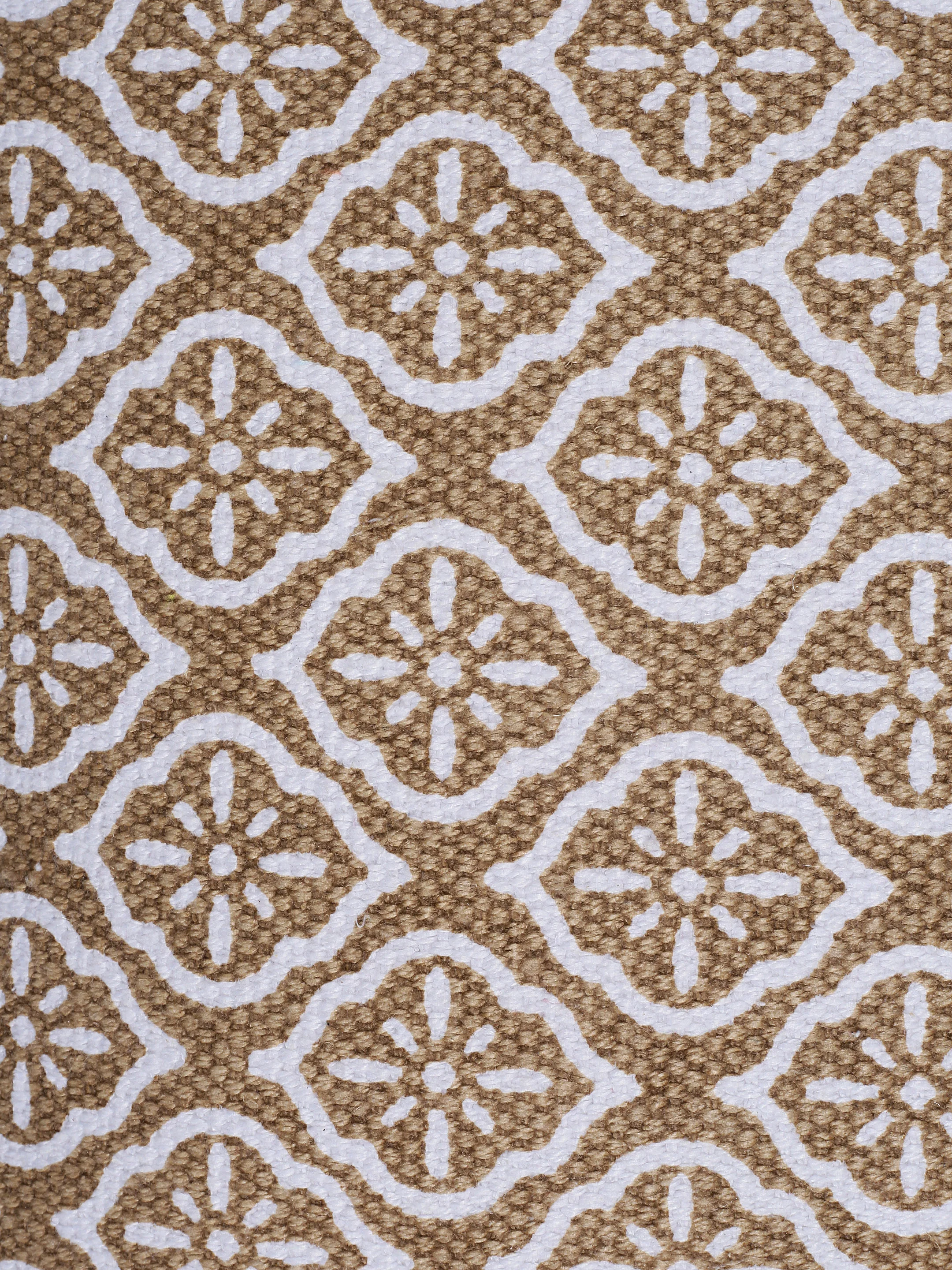 Mandala Block Print Cotton Cushion Cover - Beige (Set of 2) - Image 4