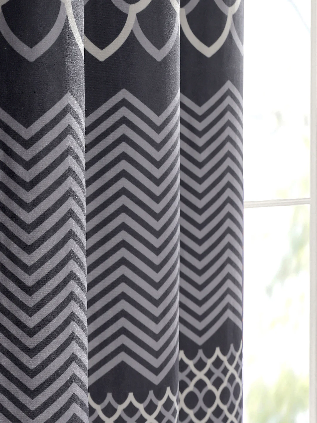 QUITE SPACE Velvet Digital Print Curtain | Stylish & Modern Design - Image 7