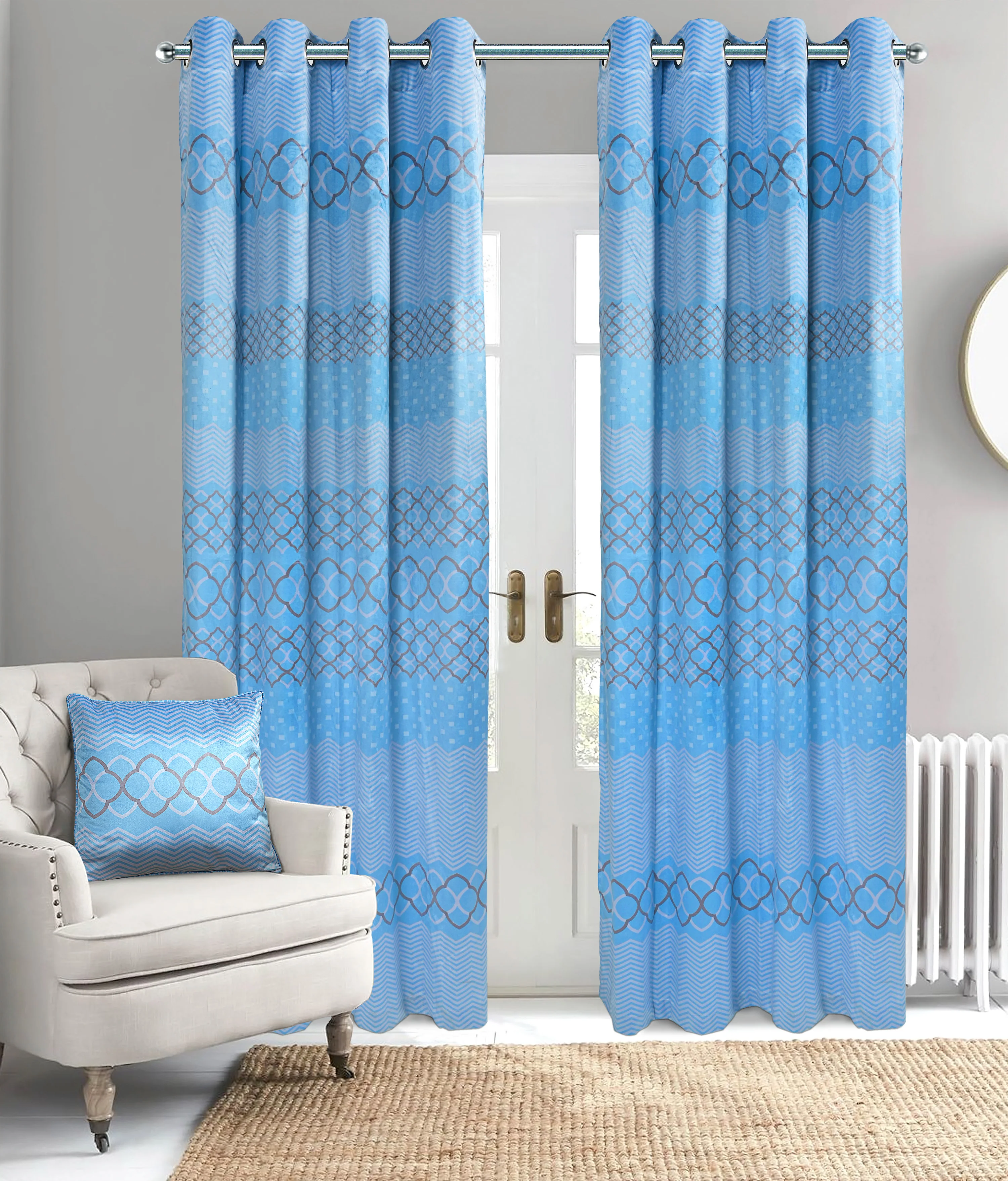 QUITE SPACE Velvet Digital Print Curtain | Stylish & Modern Design - Image 12