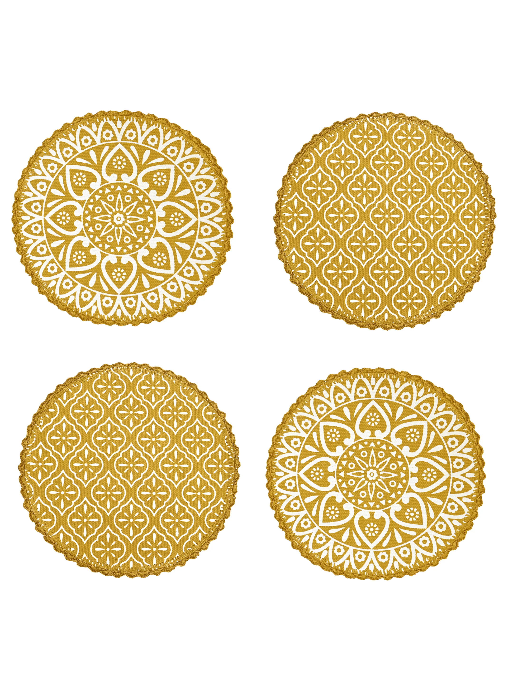 Crochet Round Table Mat with Fringe Edges | Handmade Anti-Skid Decorative Piece - Image 11