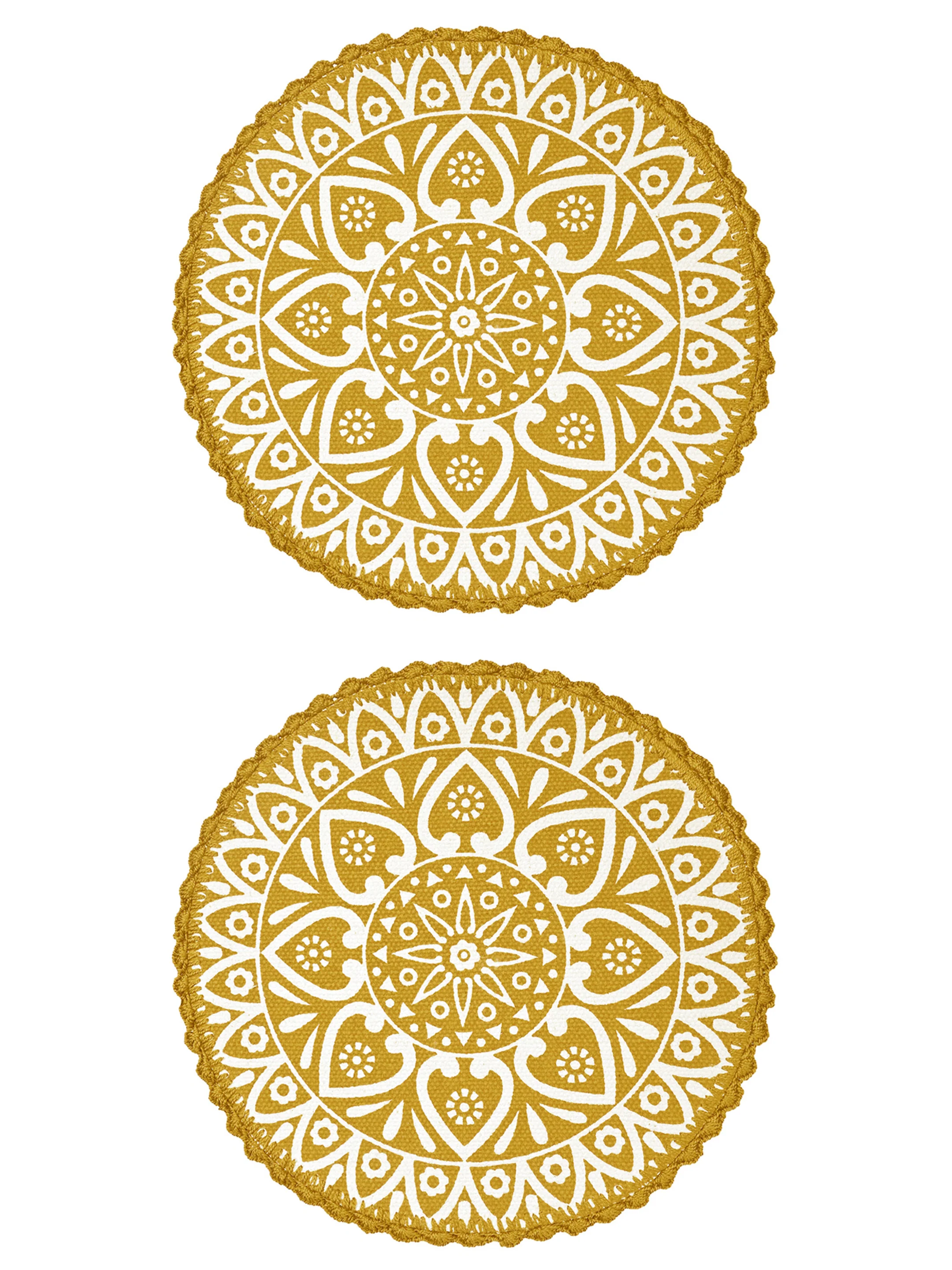 Crochet Round Table Mat with Fringe Edges | Handmade Anti-Skid Decorative Piece - Image 17