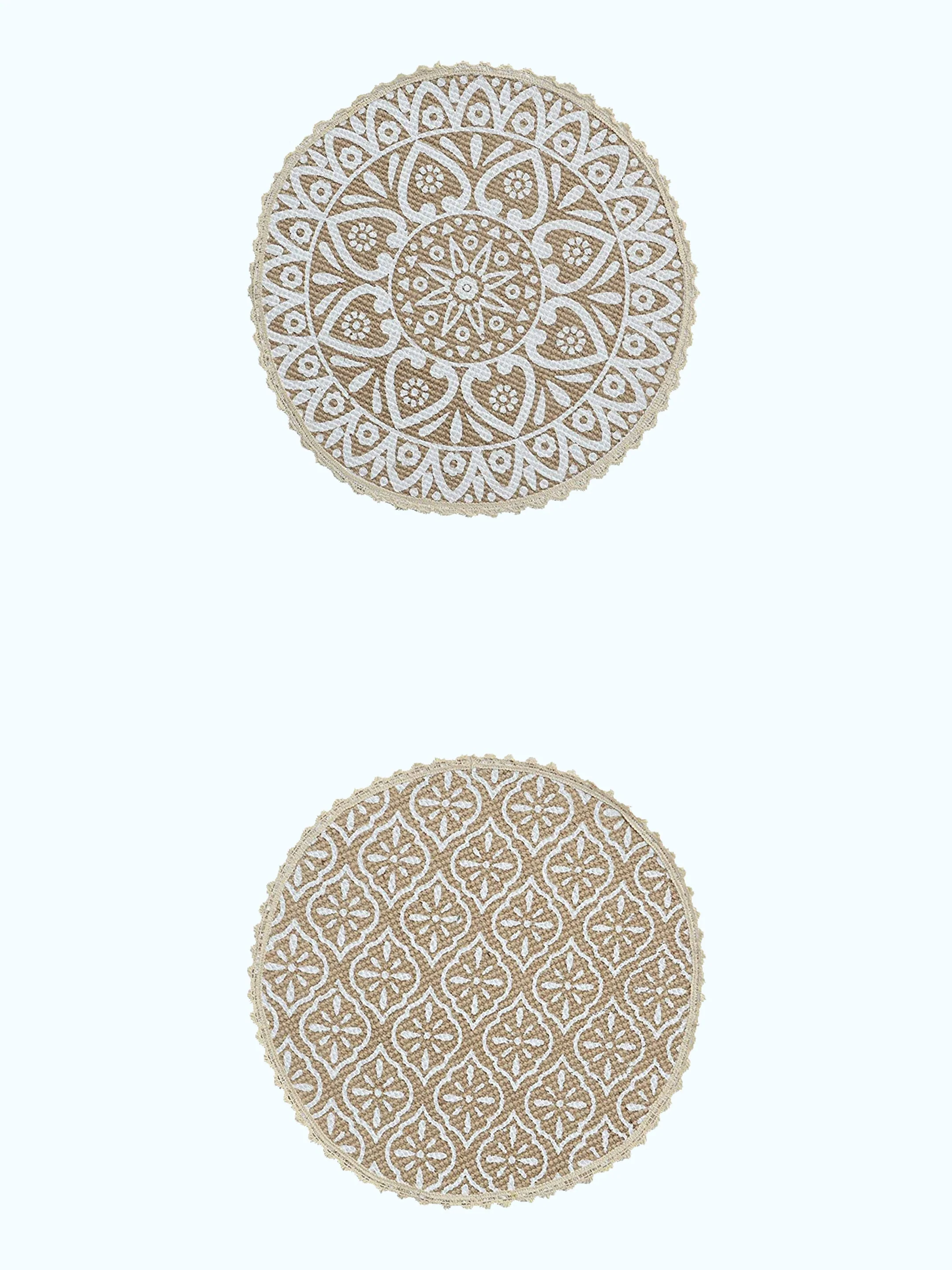 Crochet Round Table Mat with Fringe Edges | Handmade Anti-Skid Decorative Piece - Image 30