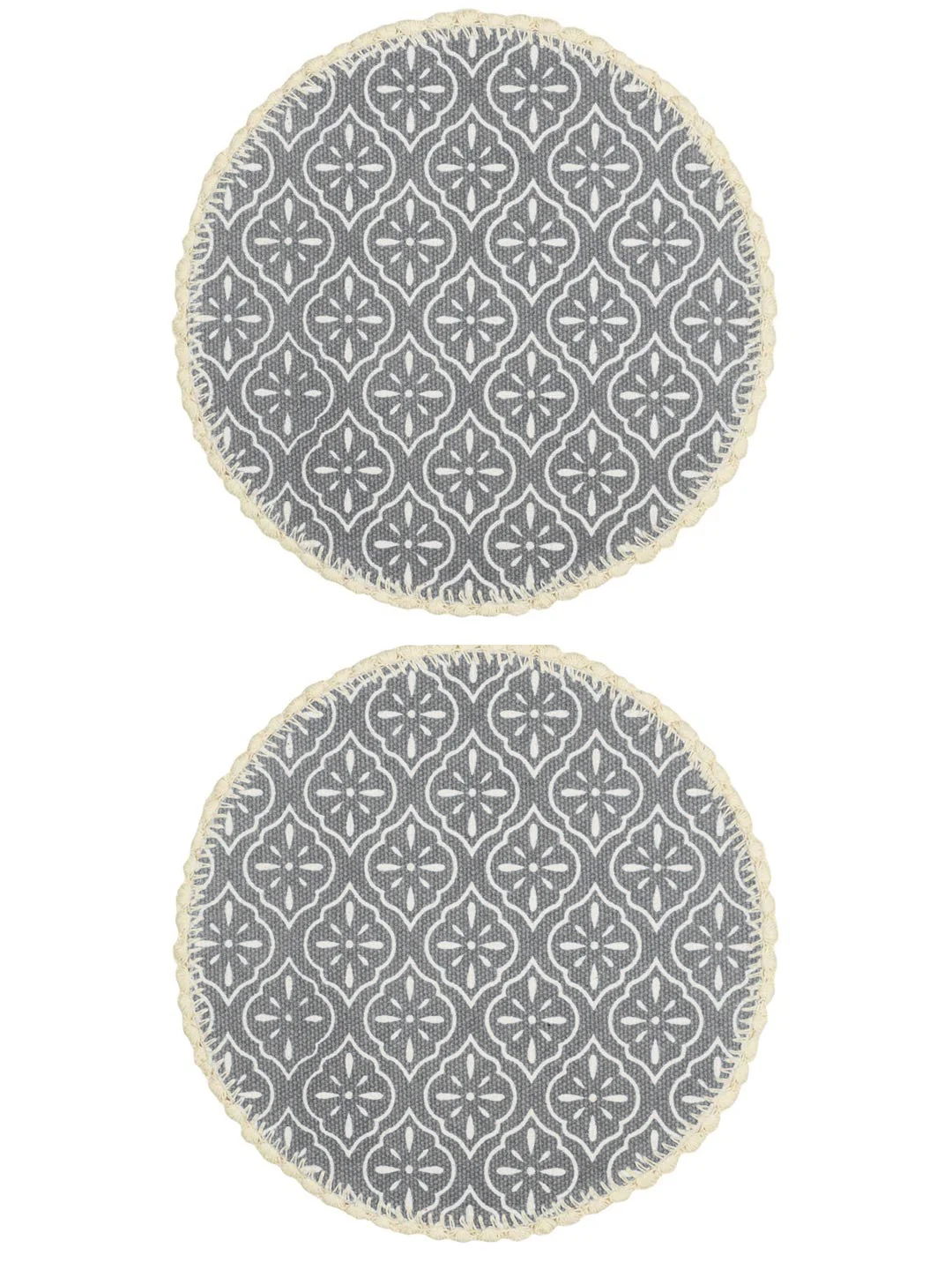 Crochet Round Table Mat with Fringe Edges | Handmade Anti-Skid Decorative Piece - Image 35