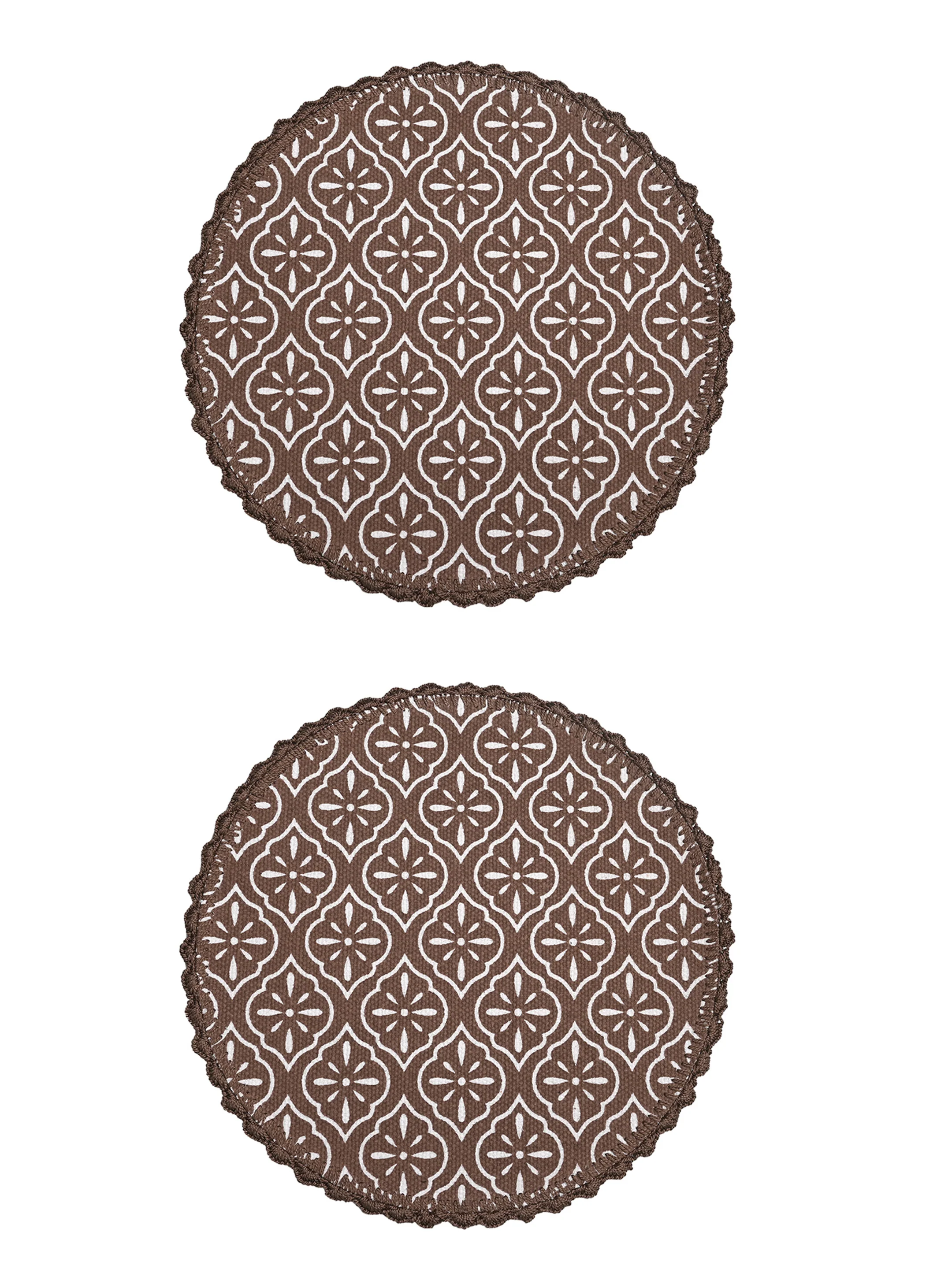 Crochet Round Table Mat with Fringe Edges | Handmade Anti-Skid Decorative Piece - Image 9