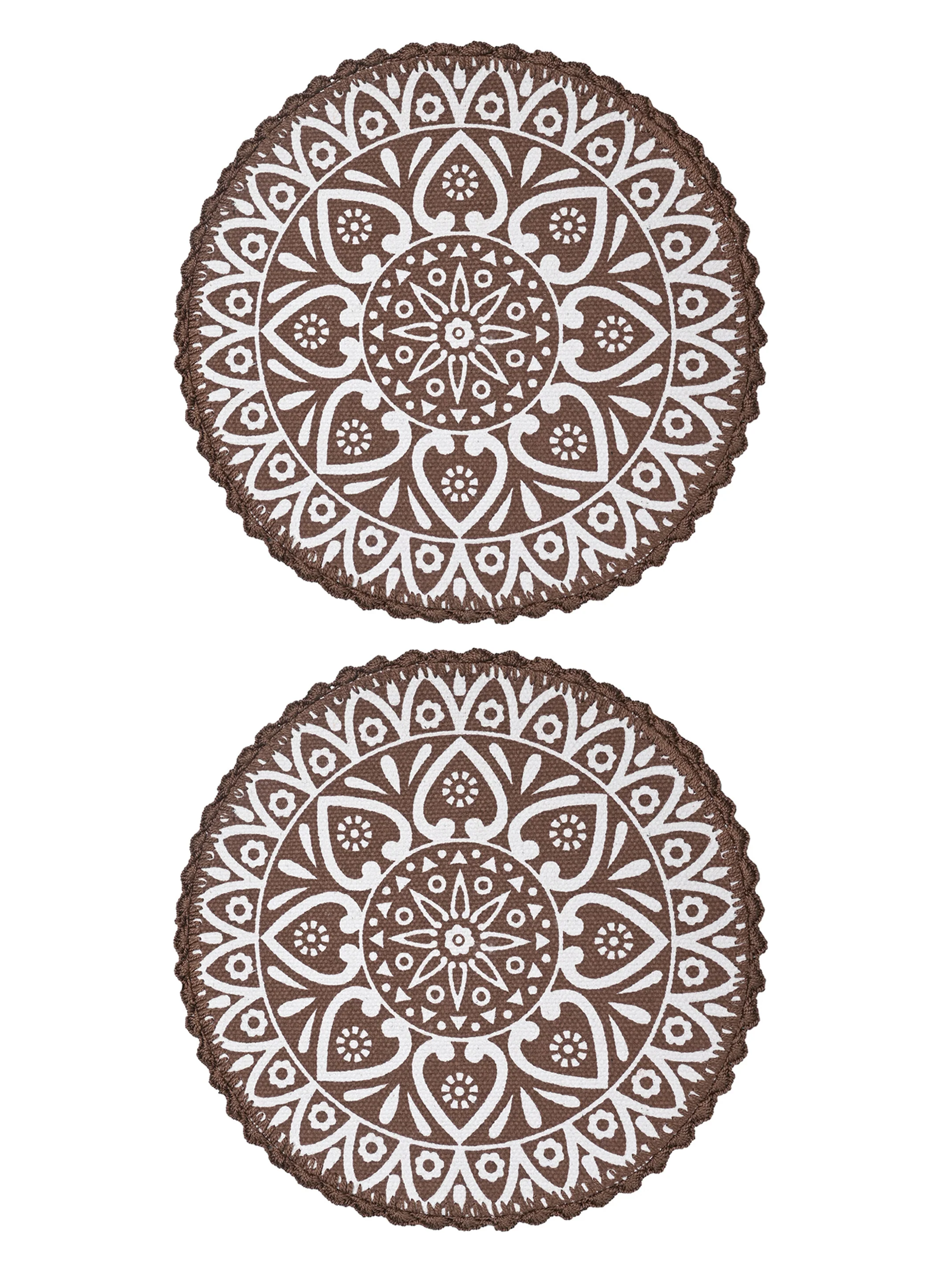 Crochet Round Table Mat with Fringe Edges | Handmade Anti-Skid Decorative Piece - Image 14