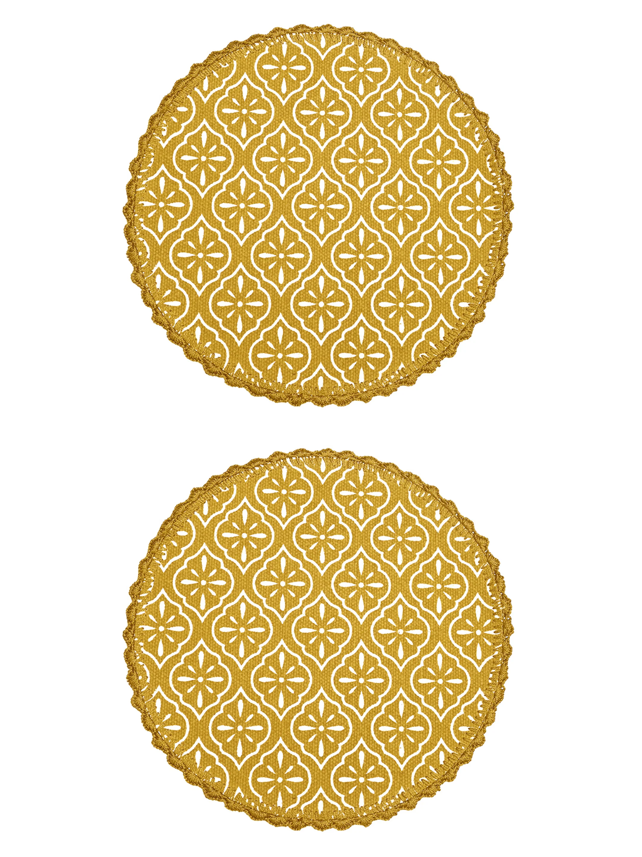 Crochet Round Table Mat with Fringe Edges | Handmade Anti-Skid Decorative Piece - Image 7