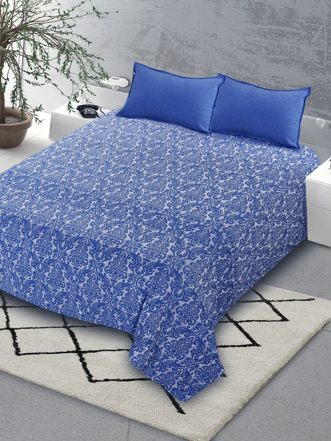Royalty Handwoven Cotton Bed Cover Set – Rich Damask Weave | Regal Appeal - Image 10