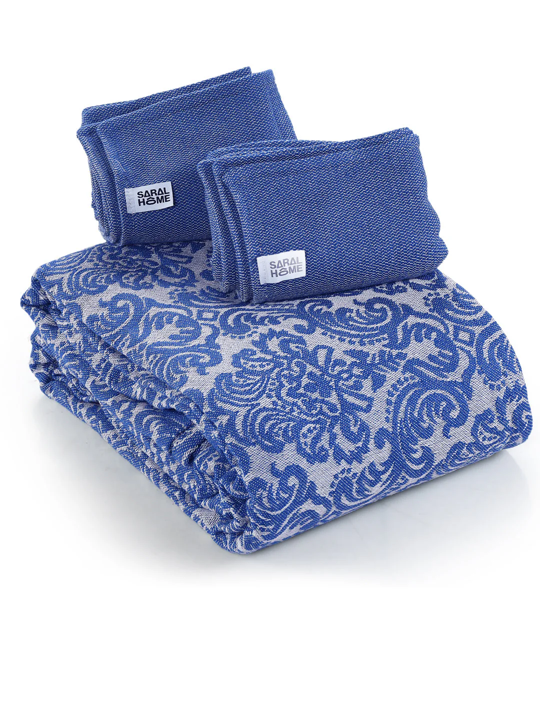 Royalty Handwoven Cotton Bed Cover Set – Rich Damask Weave | Regal Appeal - Image 12