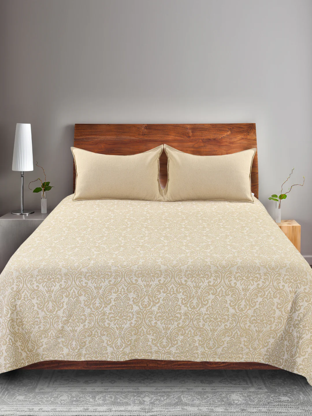 Royalty Handwoven Cotton Bed Cover Set – Rich Damask Weave | Regal Appeal - Image 4