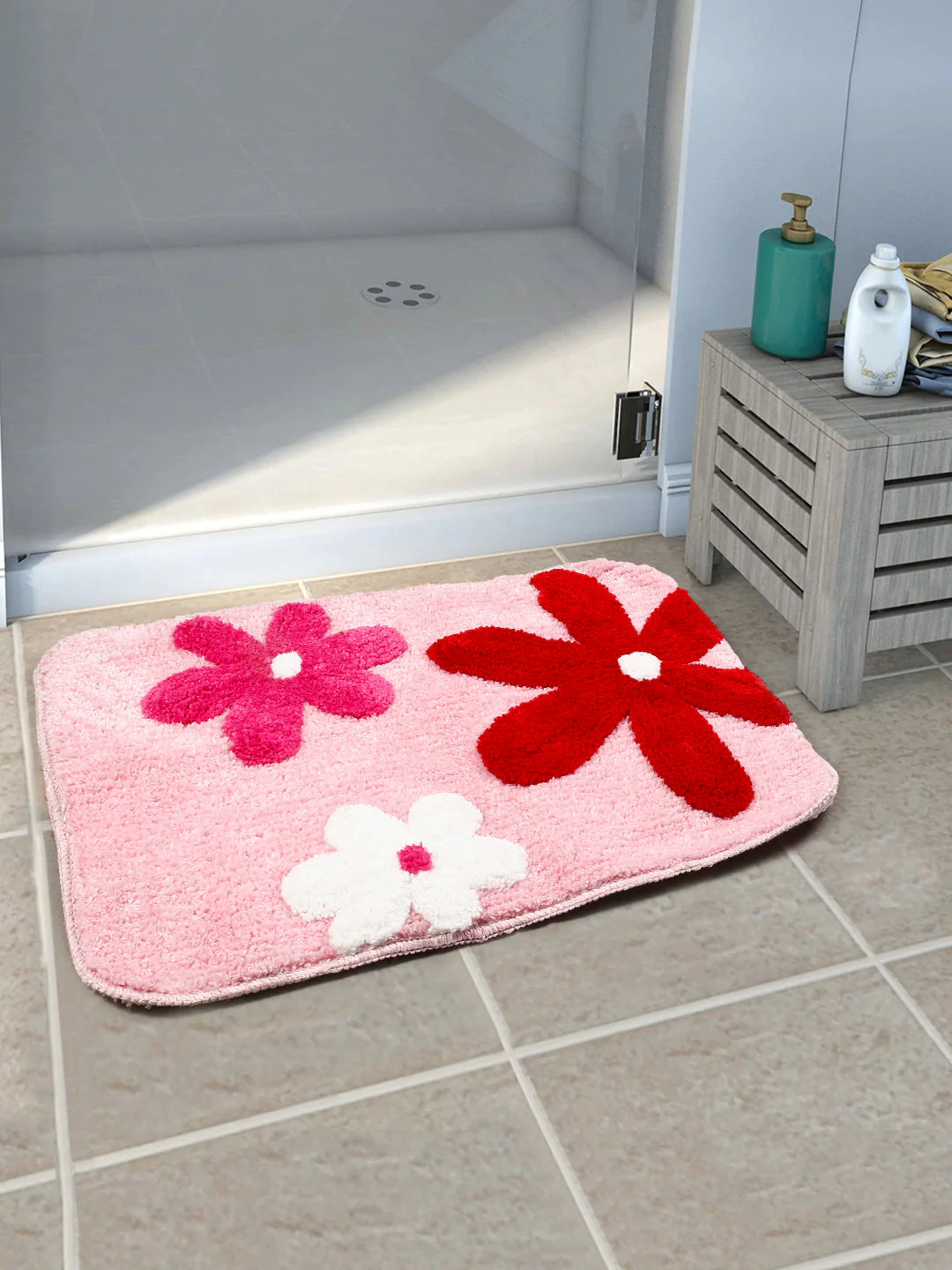 SAKURA Floral Soft Cotton Bathmat | Anti-Skid & Decorative | 40x60 cm - Image 10