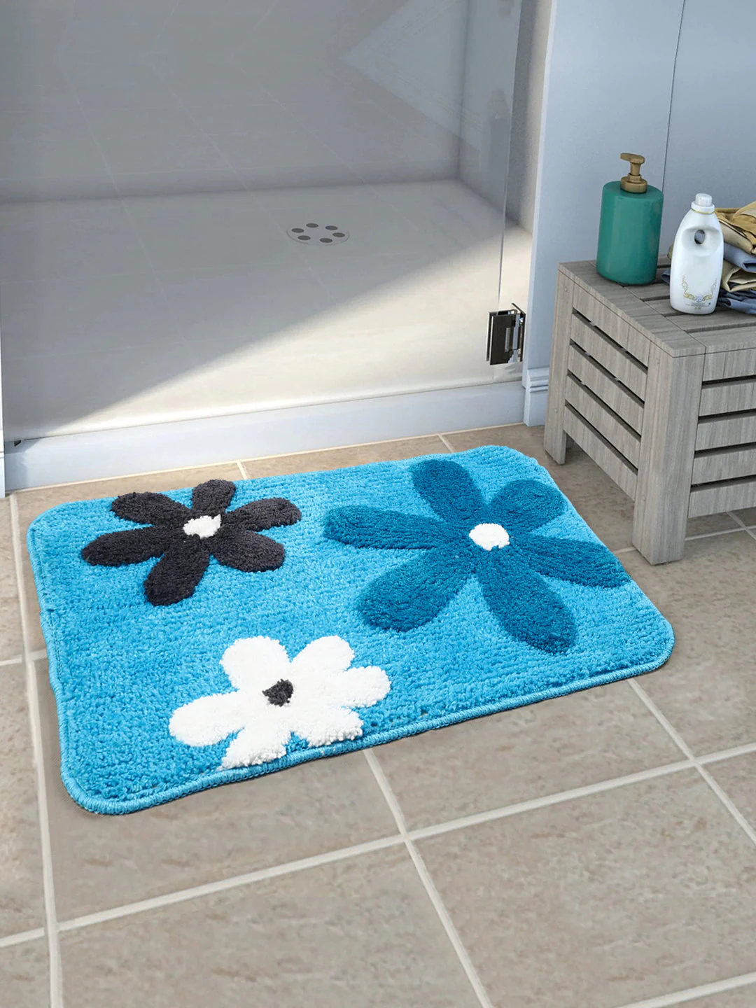 SAKURA Floral Soft Cotton Bathmat | Anti-Skid & Decorative | 40x60 cm - Image 6