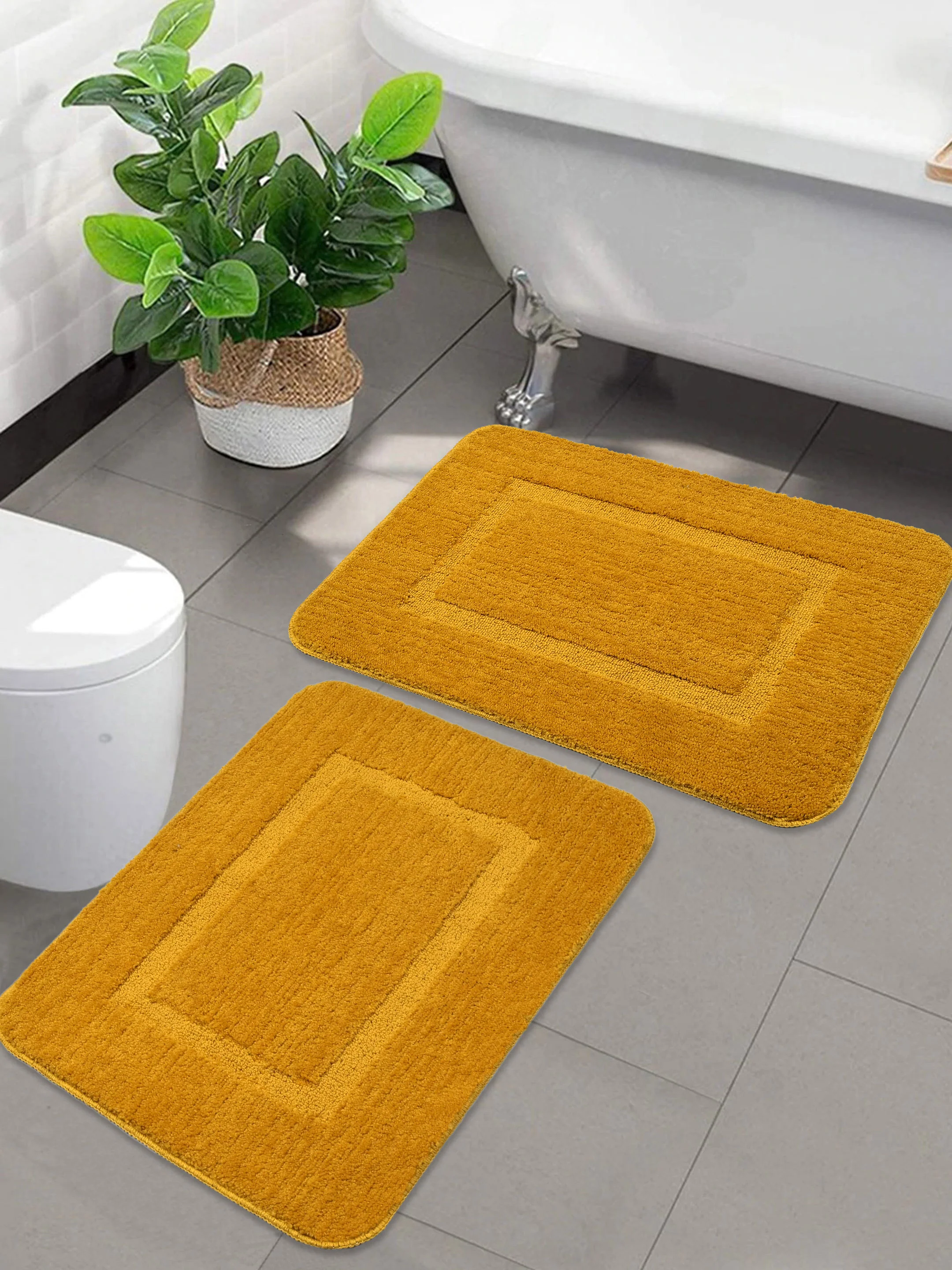 Soft Anti-Slip Bathmat with Good Morning Print | Water Absorbent, Washable & Quick Dry Mat - Image 25