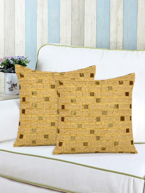 Box Textured Cushion Cover – Set of 2 | Contemporary Woven Design - Image 11