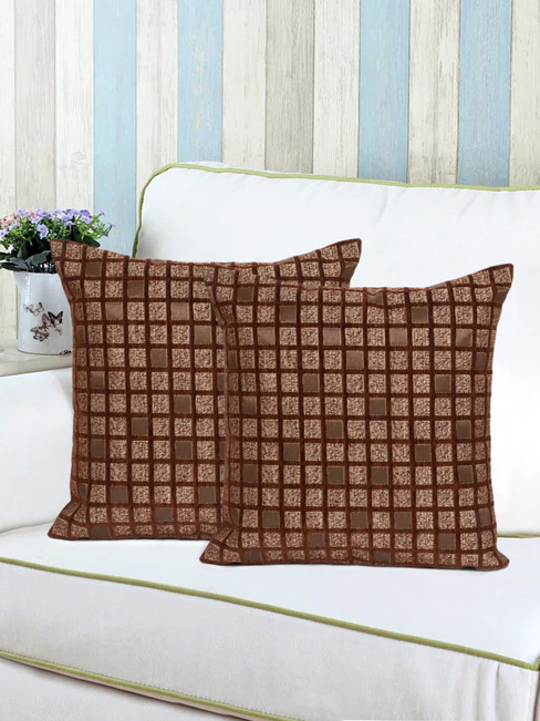 Box Textured Cushion Cover – Set of 2 | Contemporary Woven Design - Image 6