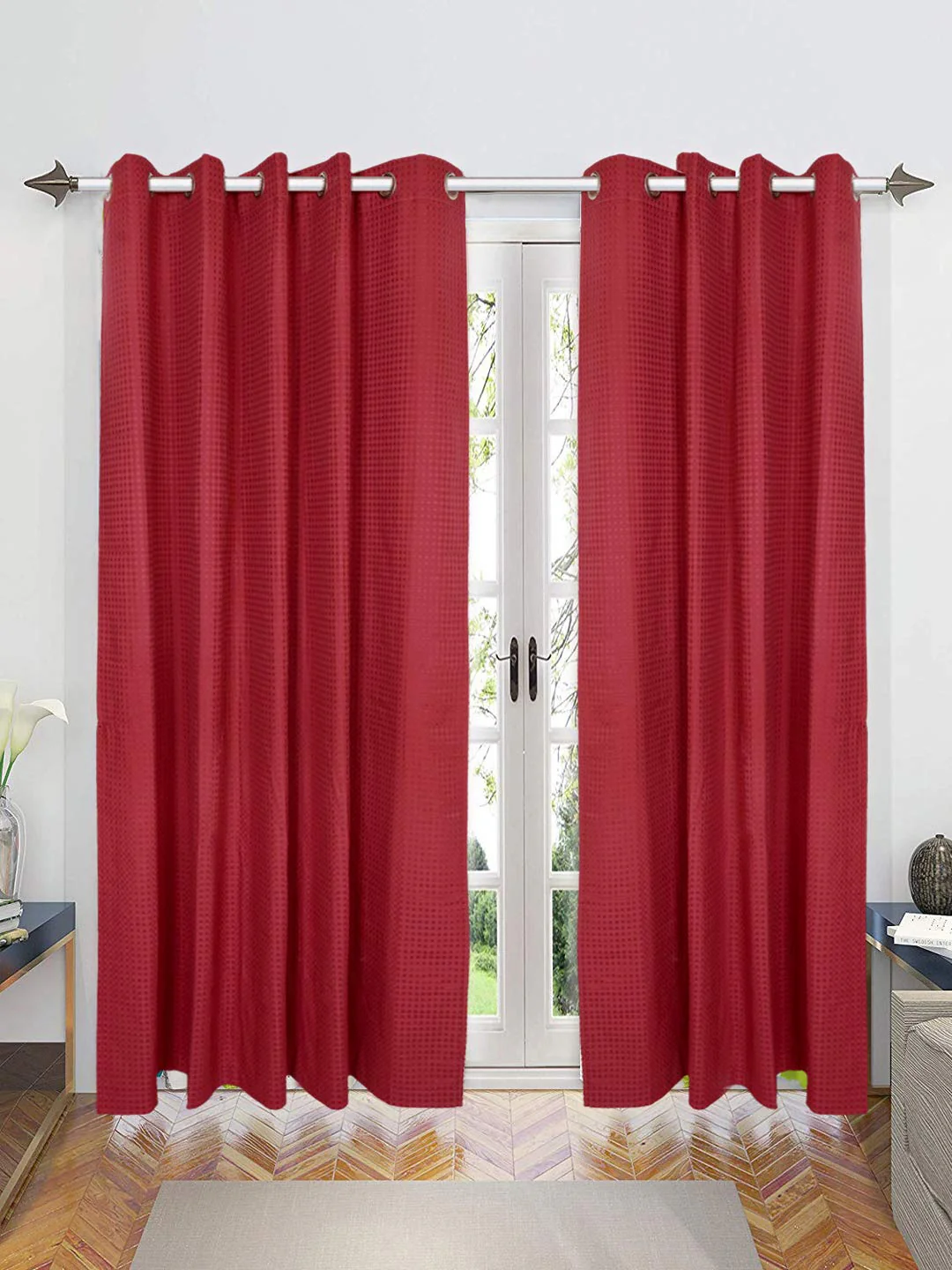 6 PC Bedding Combo | 1 Bedsheet + 2 Pillow Covers + Quilt + 2 Curtains | 90x100 & 4x7 - Image 3