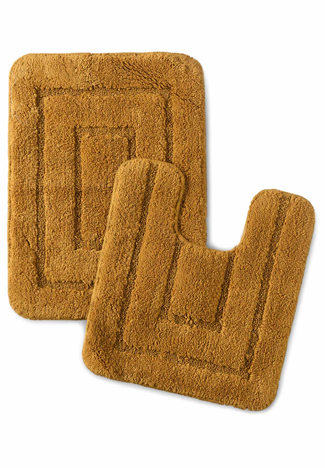 Cotton Anti-Slip Bathmat Set | Contour Design, (45x60 cm & 45x50 cm) - Image 16