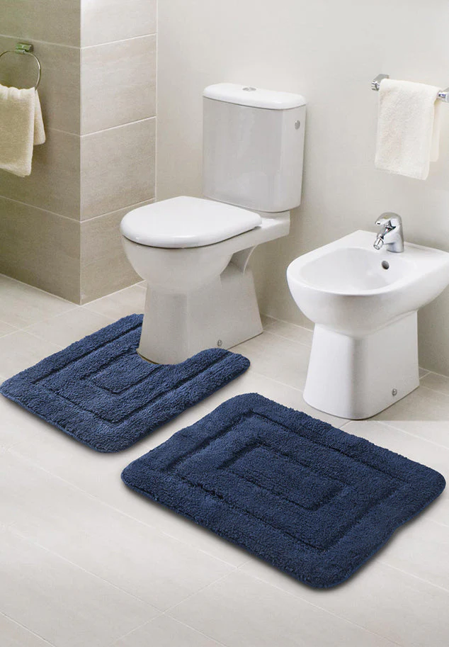 Cotton Anti-Slip Bathmat Set | Contour Design, (45x60 cm & 45x50 cm) - Image 7