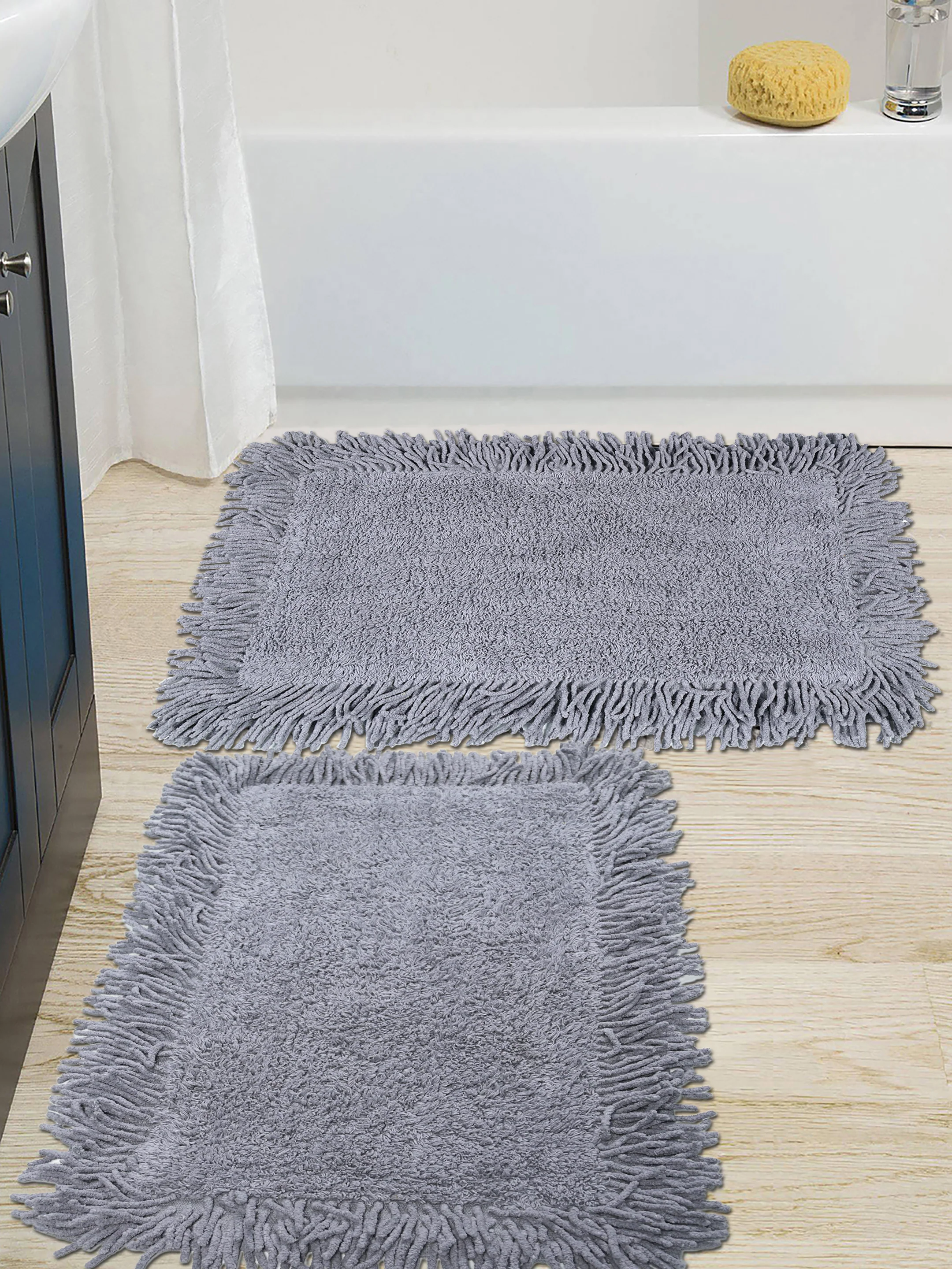 Combo Cotton Bathroom Mat Set – 2 pcs 40x60 cm | Quick Dry & Machine Washable