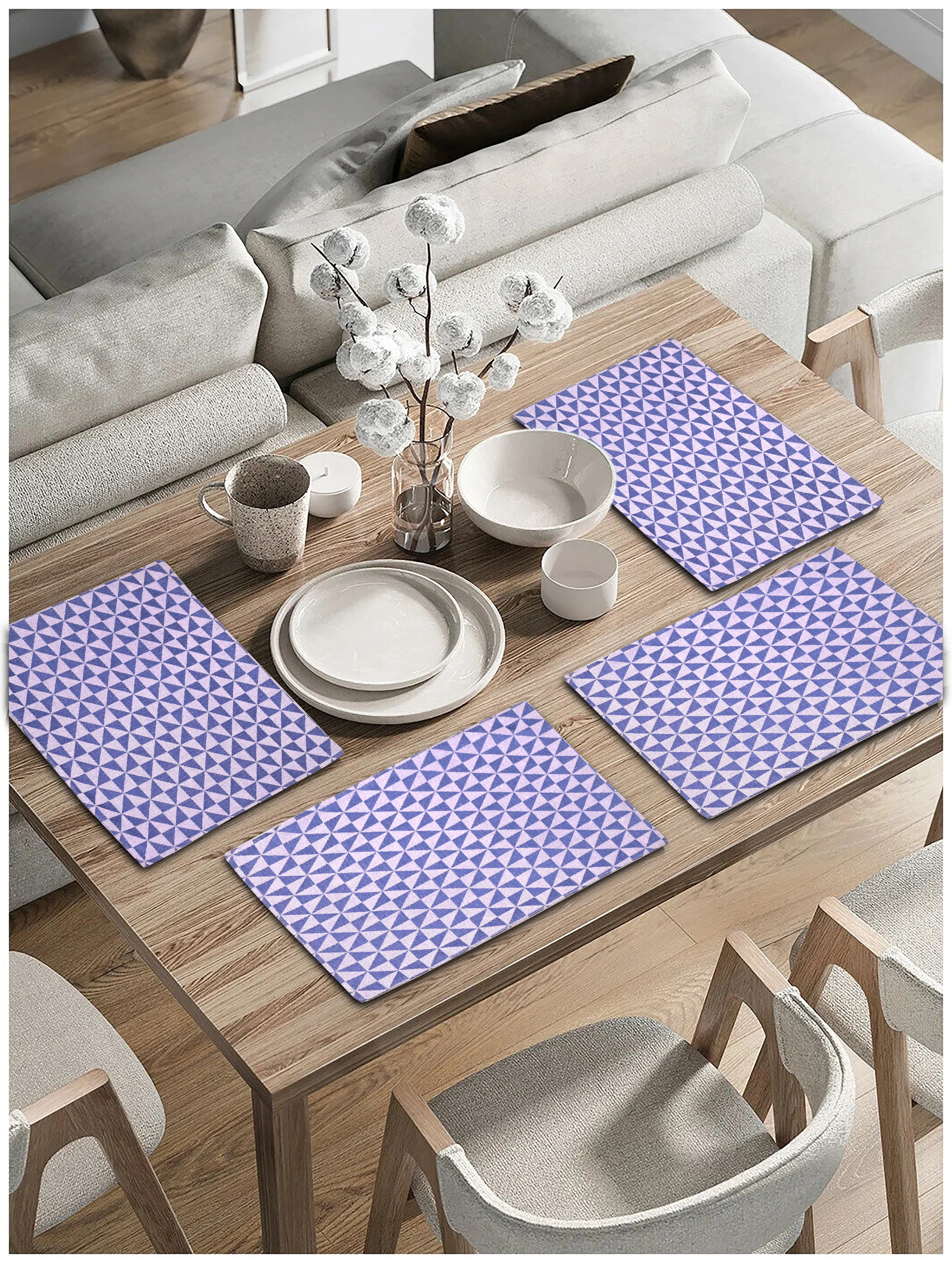 Saral Home Cotton Placemats Set of 4 | Stylish Dining Table Mats - Image 7