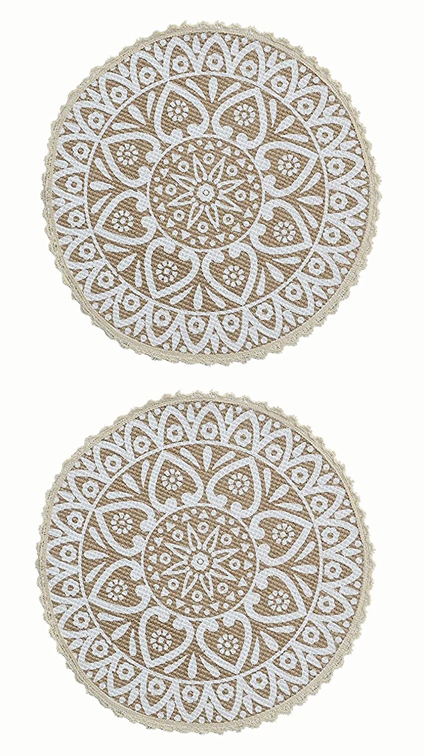 Crochet Round Table Mat with Fringe Edges | Handmade Anti-Skid Decorative Piece - Image 7