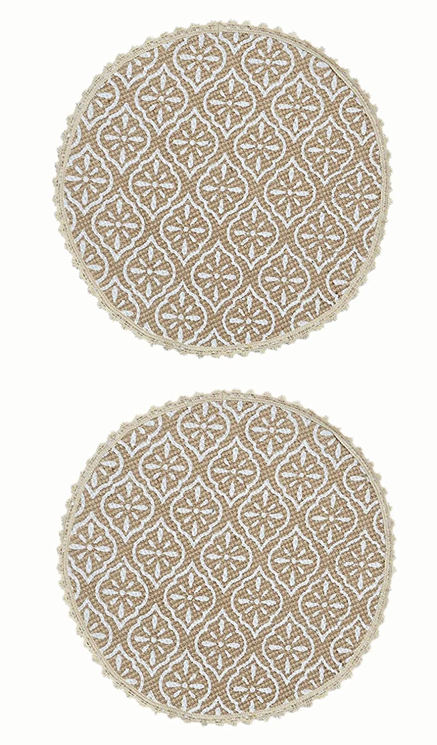 Crochet Round Table Mat with Fringe Edges | Handmade Anti-Skid Decorative Piece - Image 8