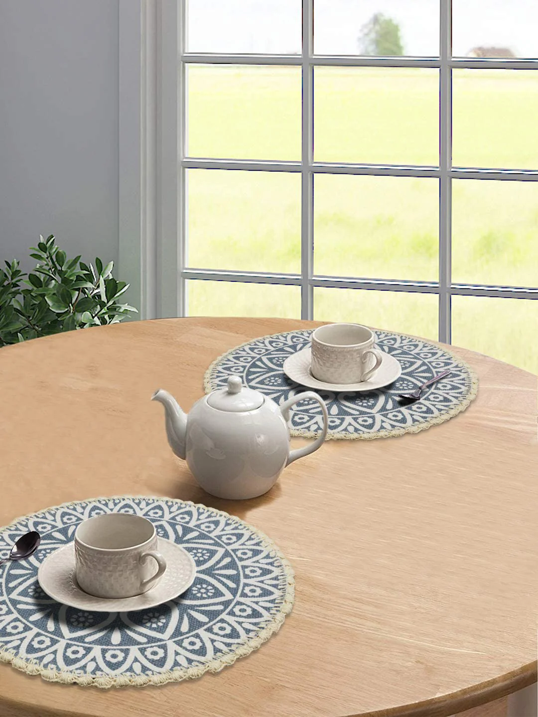 Jute & Cotton Table Mat with Artistic Print | Handcrafted Dining Table Décor - Image 20