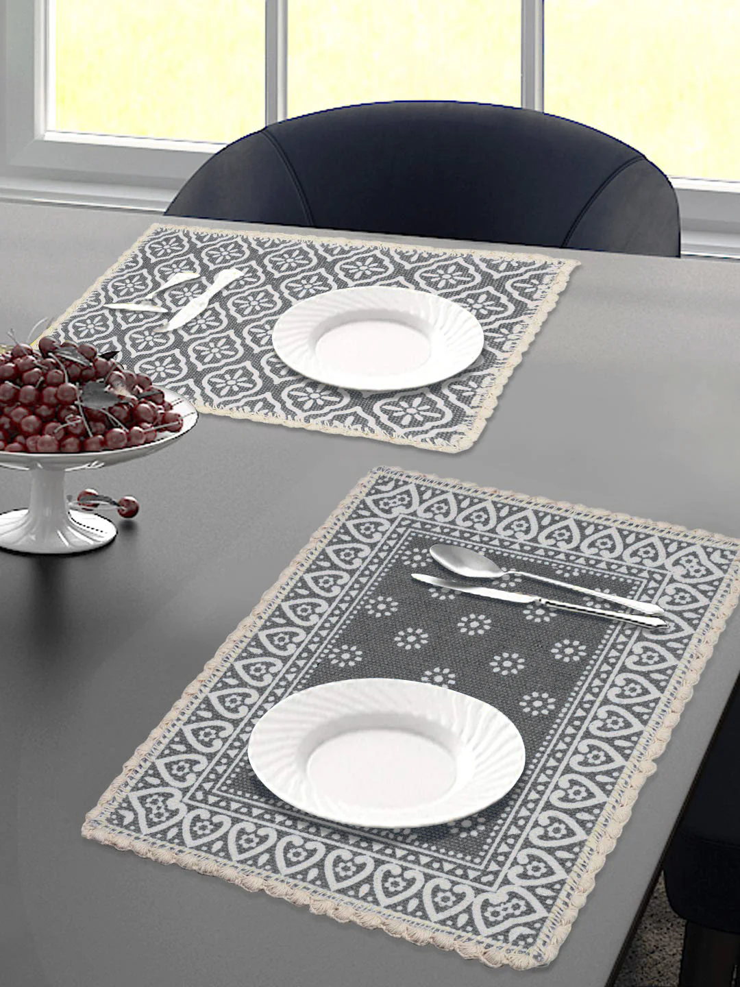 Jute & Cotton Table Mat with Artistic Print | Handcrafted Dining Table Décor - Image 24