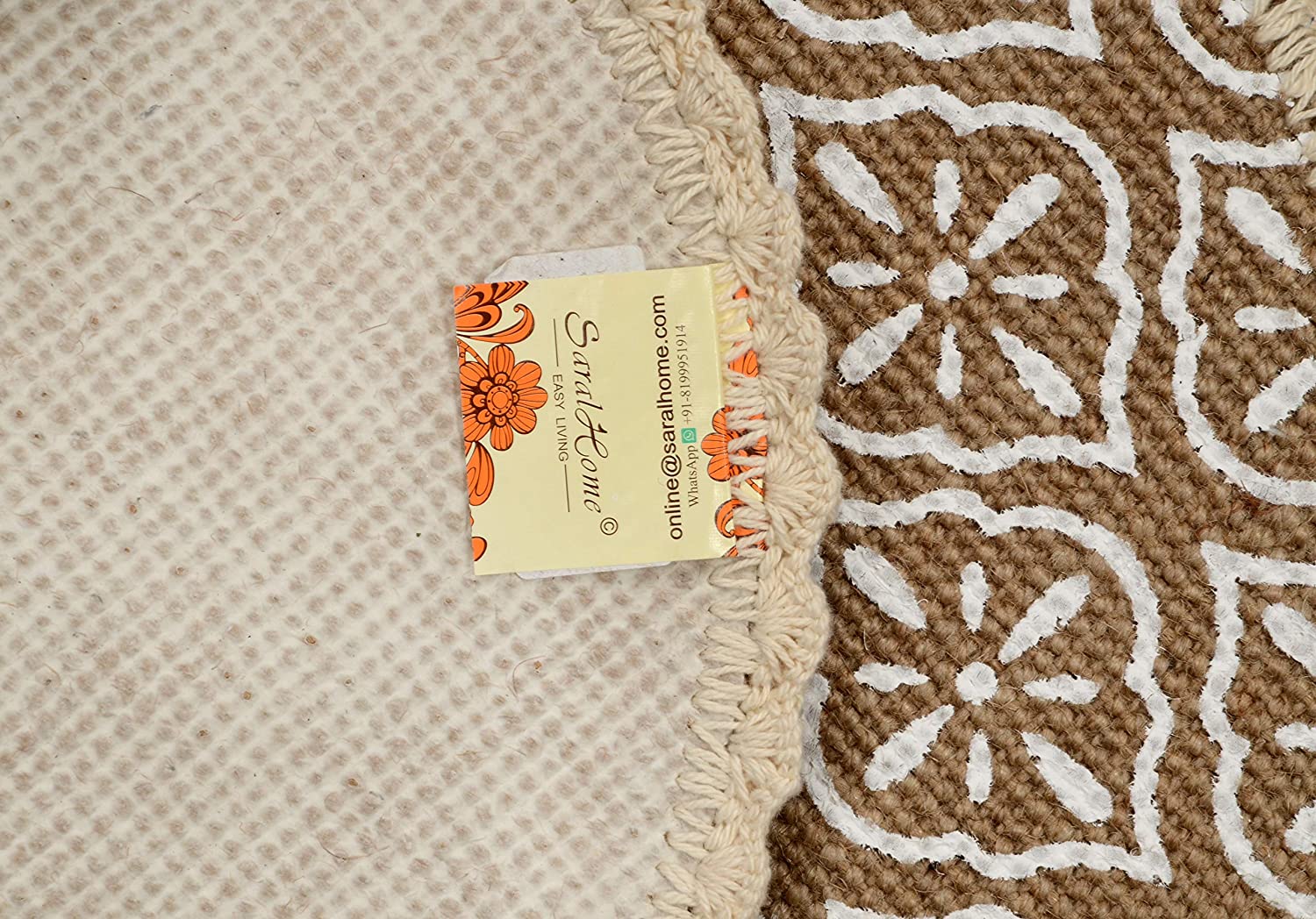 Jute & Cotton Table Mat with Artistic Print | Handcrafted Dining Table Décor - Image 4