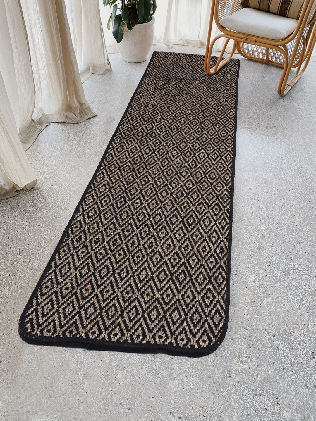 Mini Diamond Jute & Cotton Runner | Handwoven Texture & Anti-Slip Base - Image 7