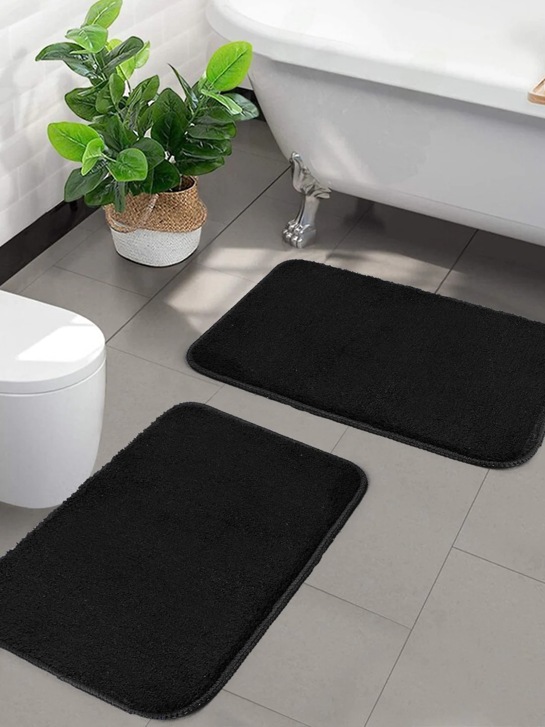 Soft Microfiber Anti-Skid Bath Mat Combo - Image 18