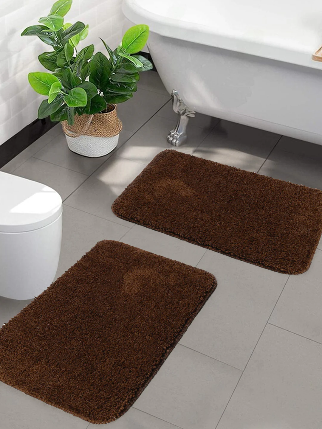 Soft Microfiber Anti-Skid Bath Mat Combo - Image 22