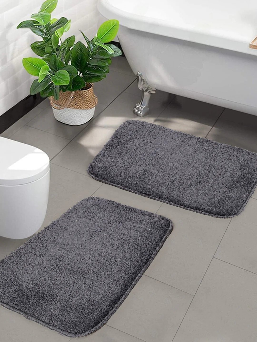 Soft Microfiber Anti-Skid Bath Mat Combo - Image 30