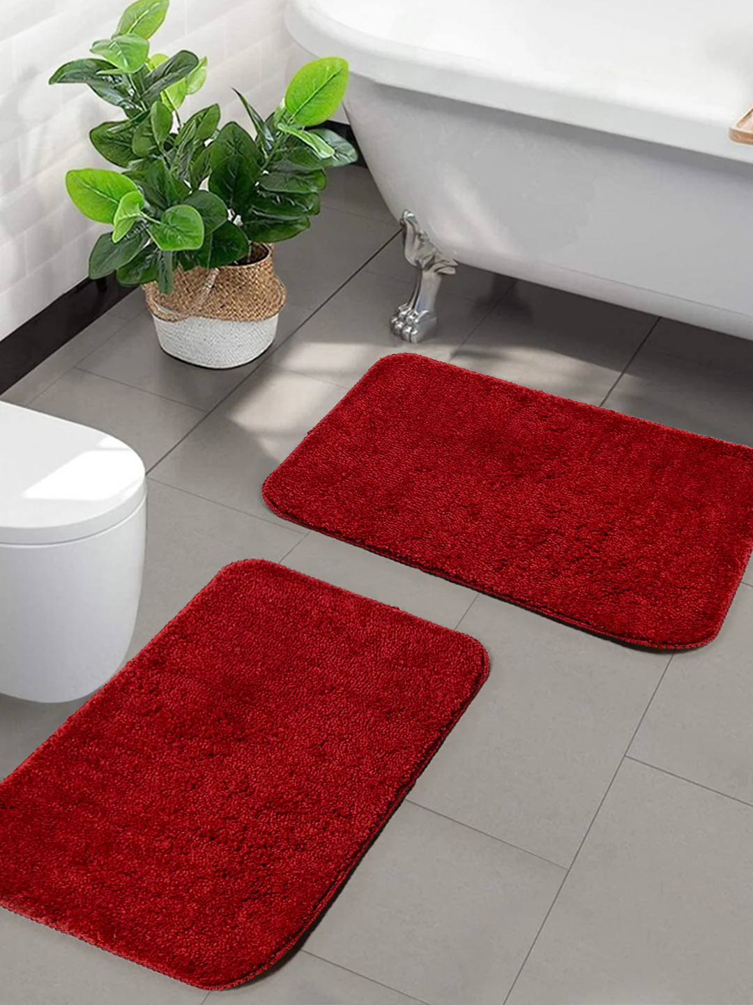 Soft Microfiber Anti-Skid Bath Mat Combo - Image 38