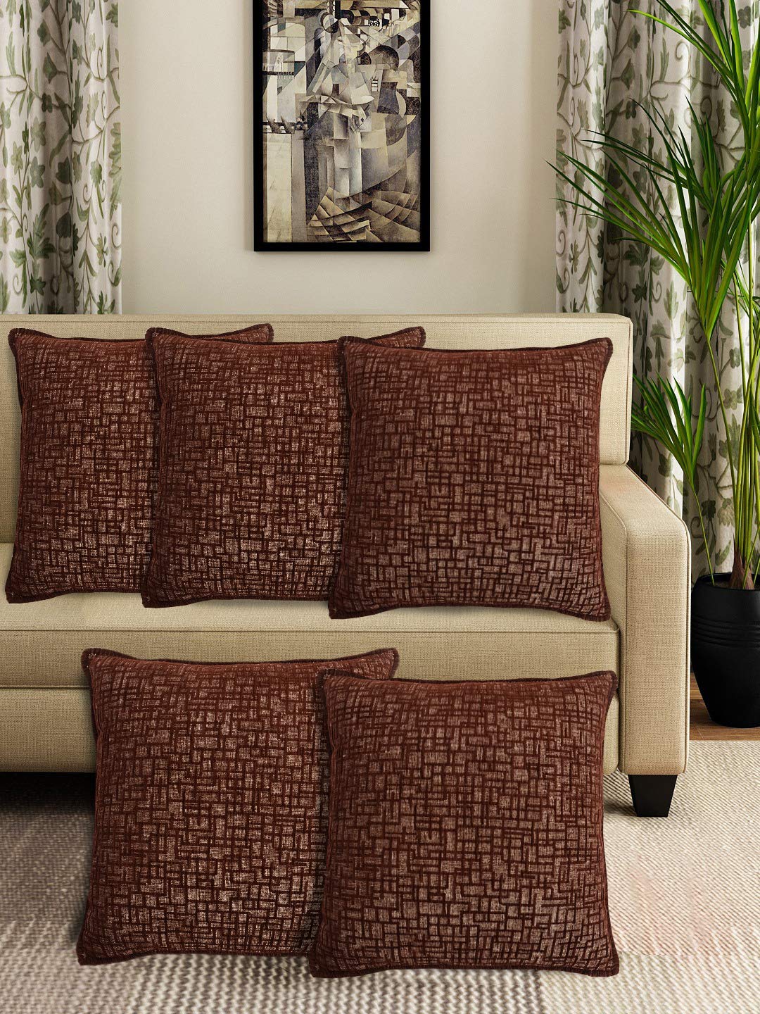 Tic Tac Cushion Cover – Set of 2 | Modern Geometric Textured Pattern - Image 14