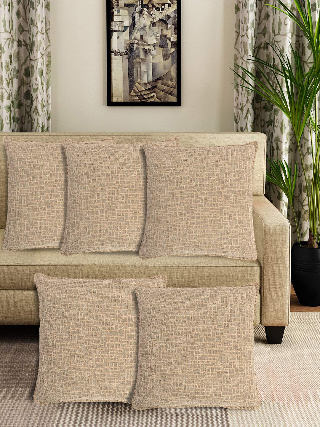 Tic Tac Cushion Cover – Set of 2 | Modern Geometric Textured Pattern - Image 20