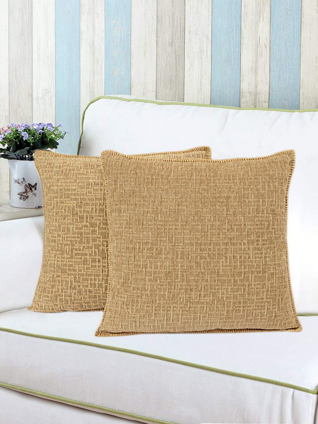 Tic Tac Cushion Cover – Set of 2 | Modern Geometric Textured Pattern - Image 7