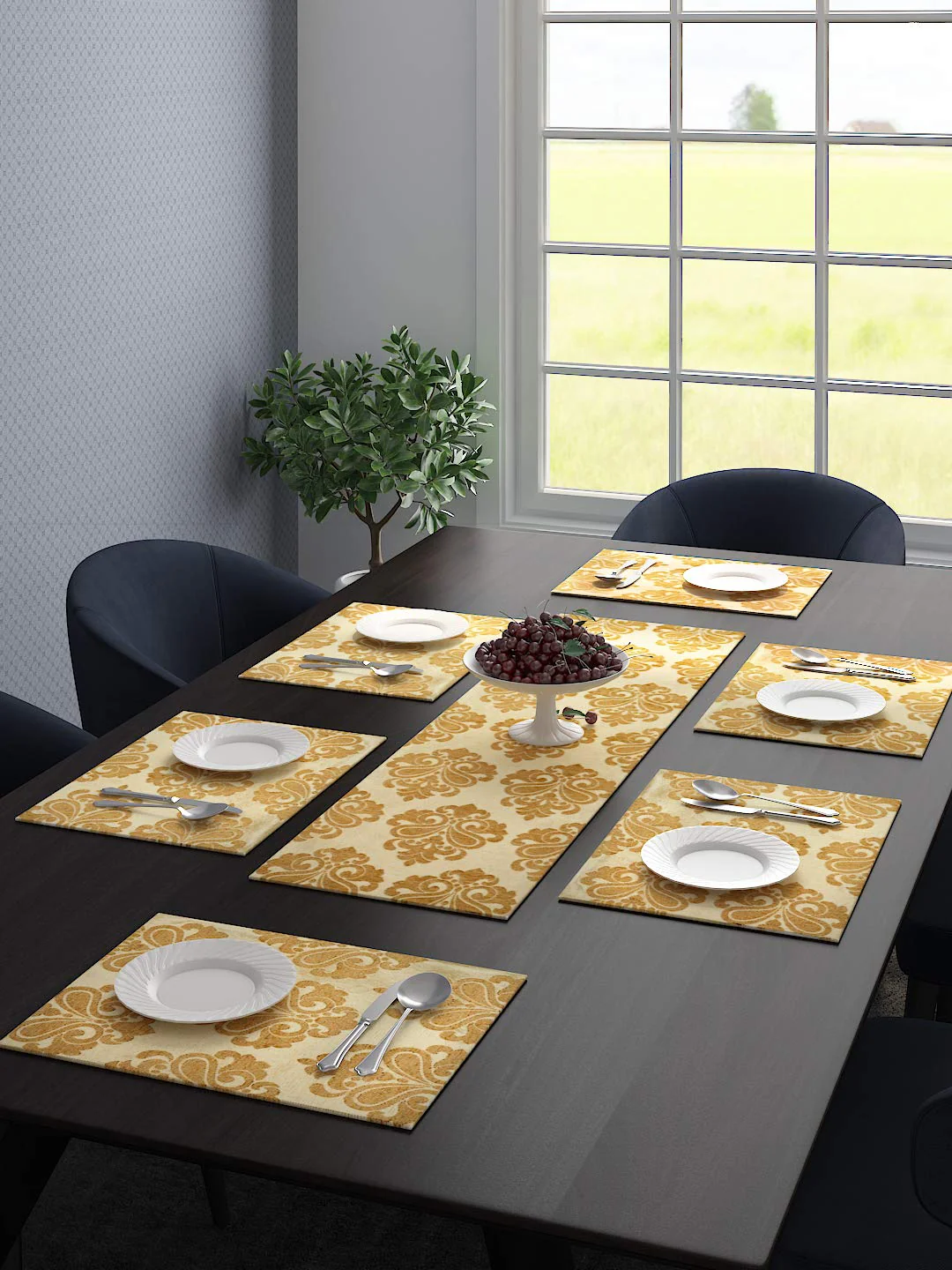 Medallion Quality Viscose Dining Table Mats – Premium Shine & Textured Finish - Image 3