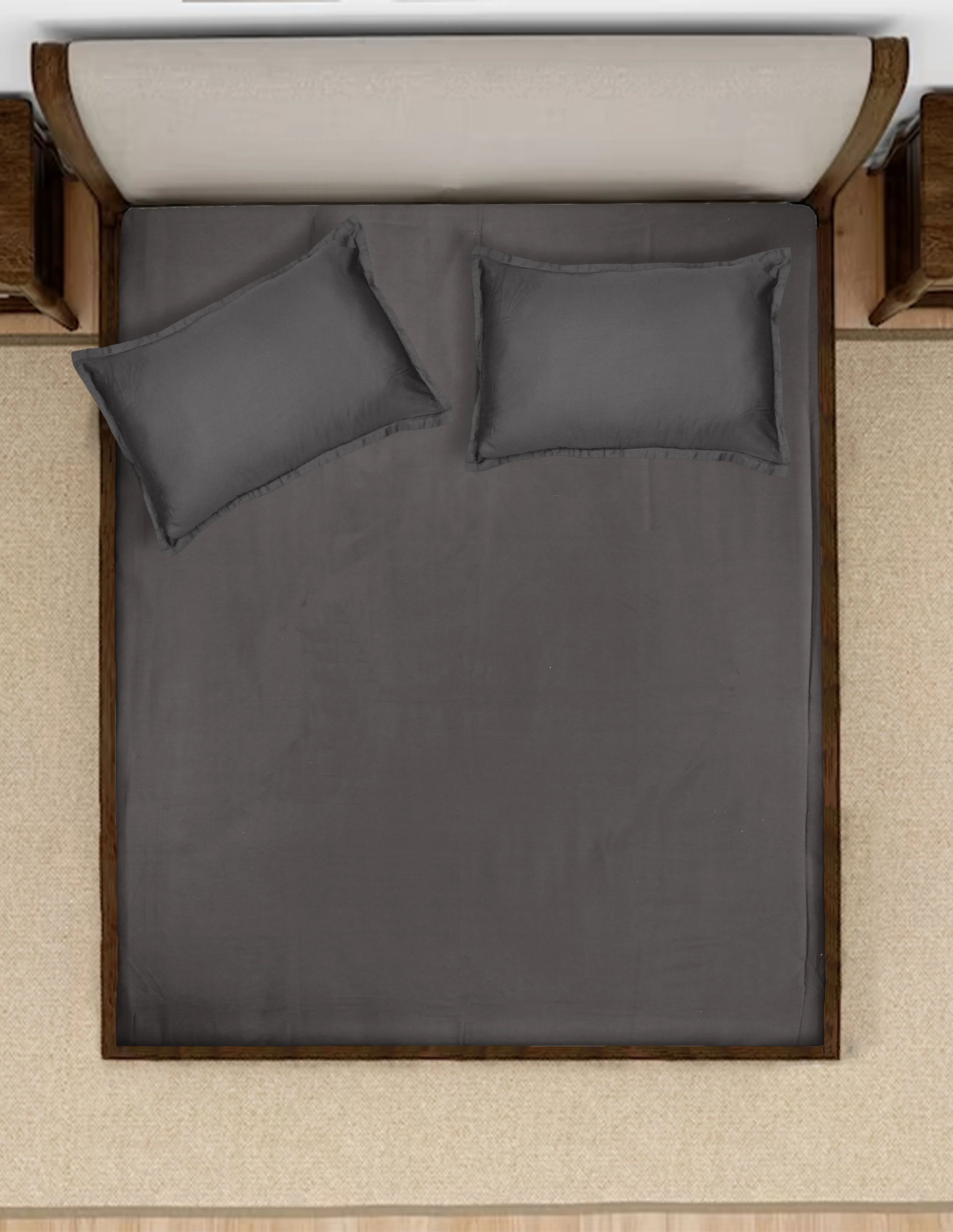 Sheen Shine Cotton Bed Sheet Set | Soft & Elegant Finish | 2 Pillow Covers - Image 18