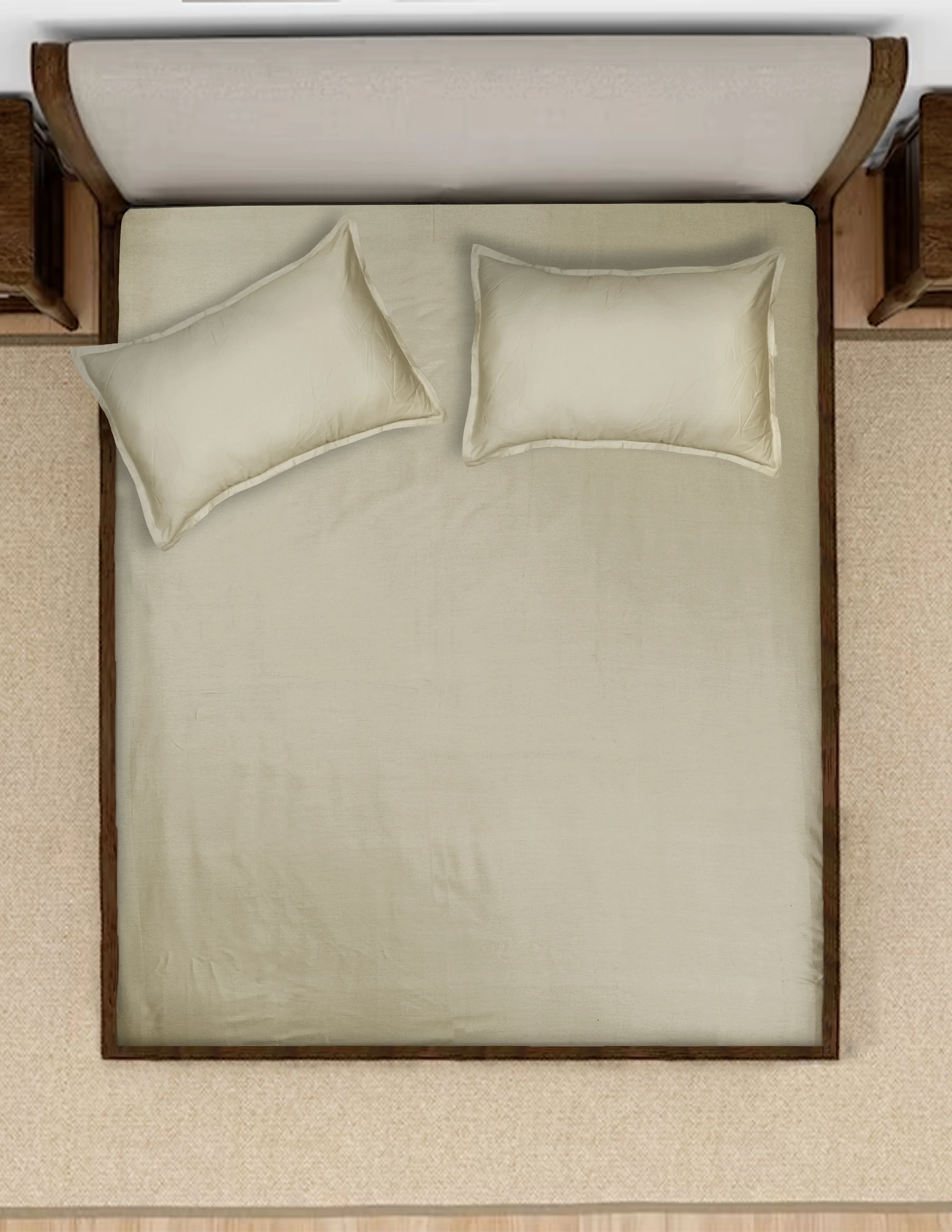 Sheen Shine Cotton Bed Sheet Set | Soft & Elegant Finish | 2 Pillow Covers - Image 12