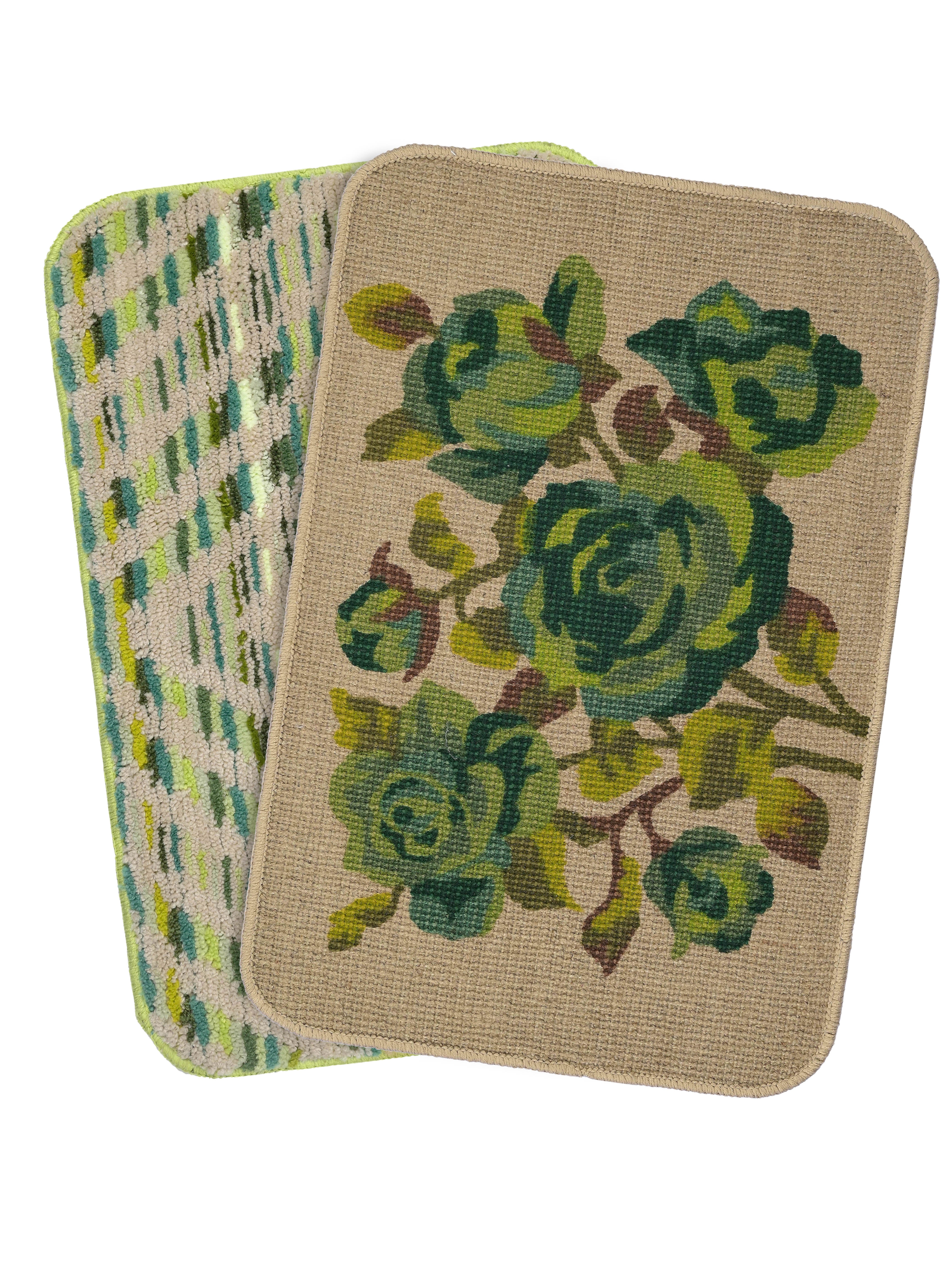 Microfiber Bath Mat & Jute Door Mat Combo Pack of 2Pc | Anti-Skid | Quick Drying | Soft Water Absorbent | Diamond & Floral Pattern - Image 10
