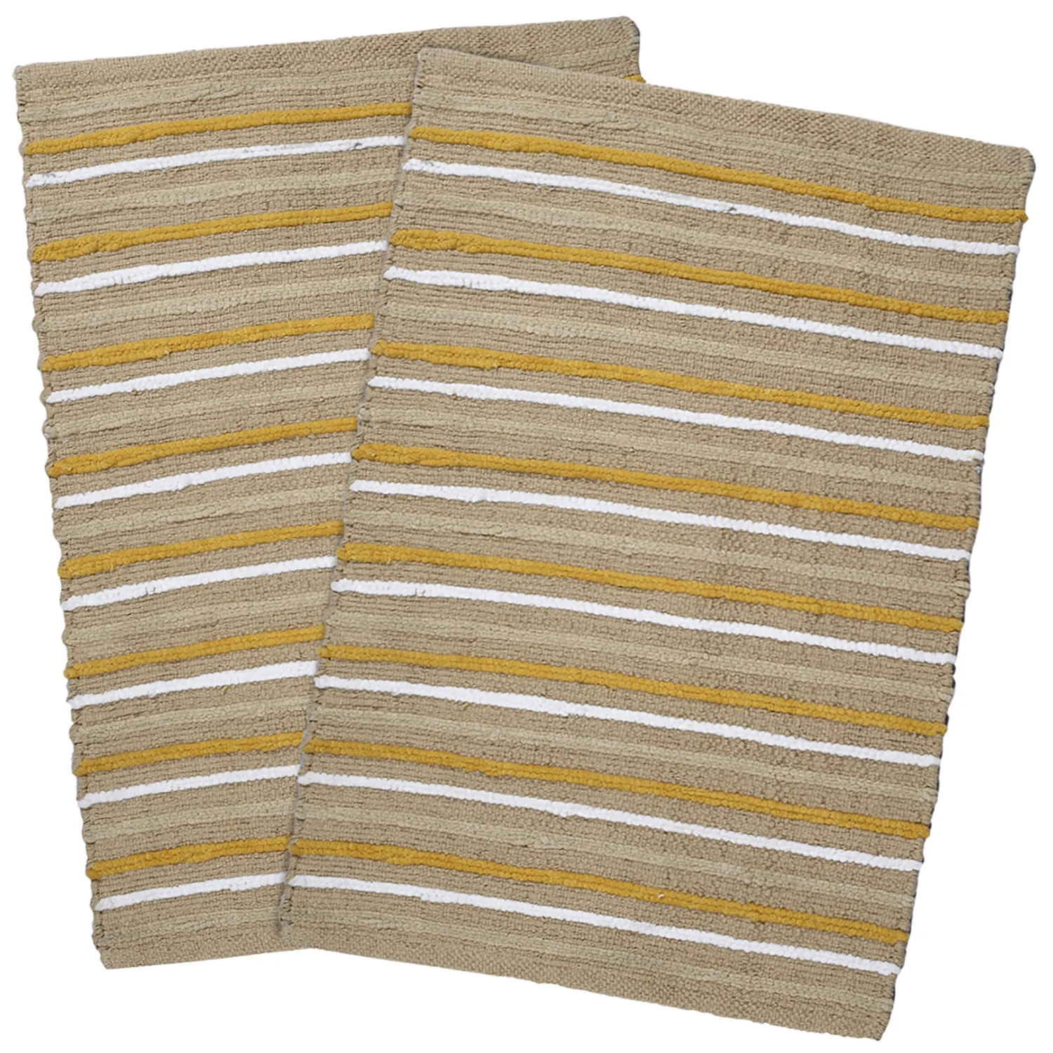 Soft Cotton Handloom Rugs – 50x70 cm (Pack of 2, Multi) | Handcrafted Textured Weave - Image 2